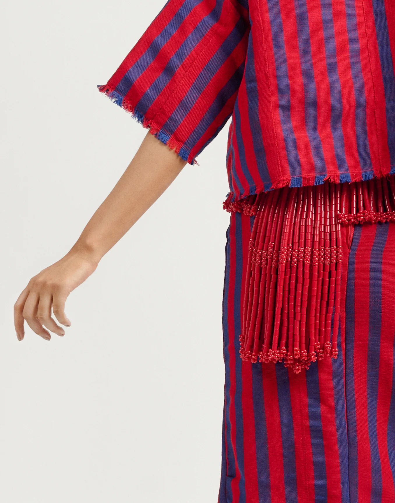Busayo Red + Purple striped outfit