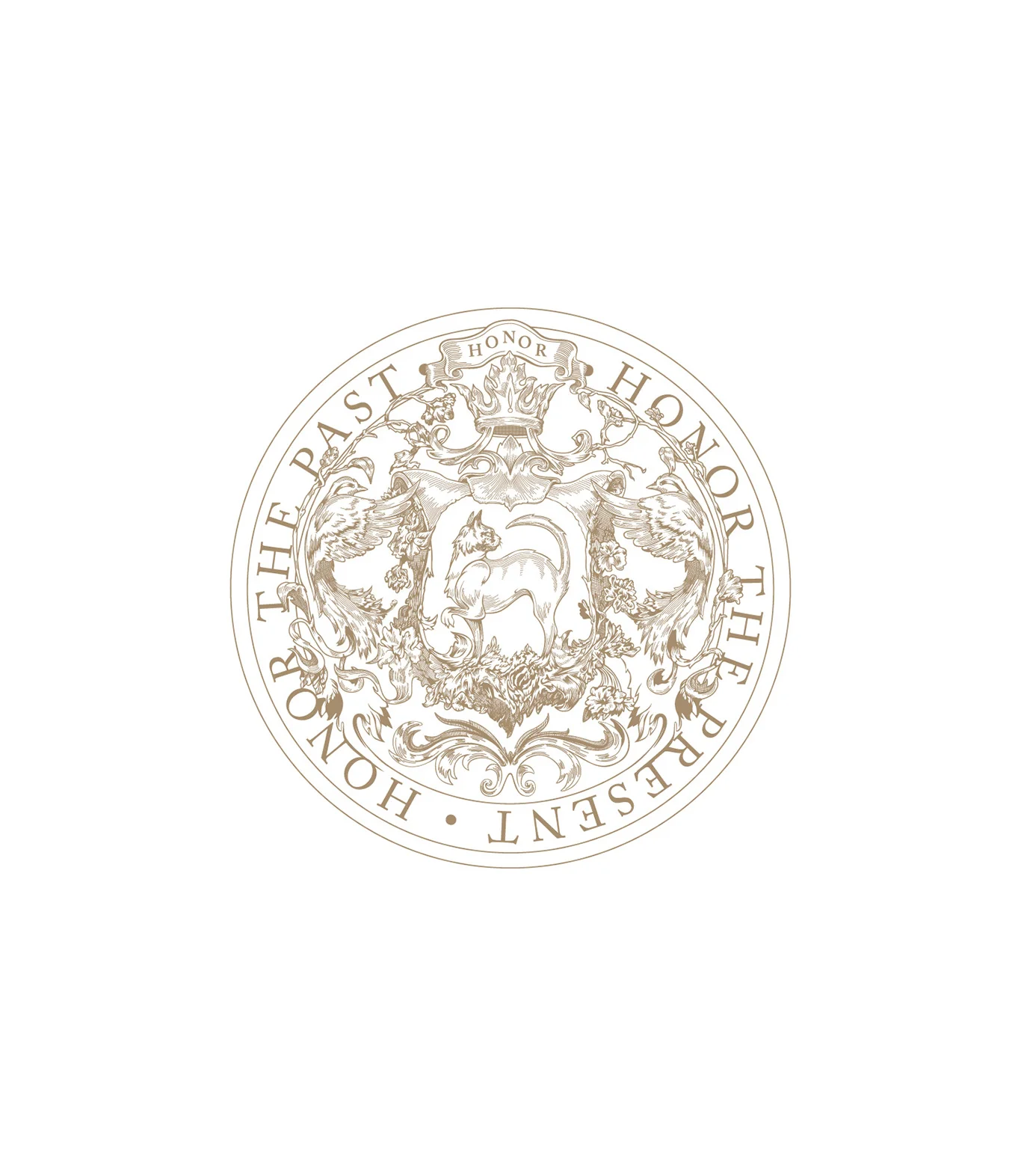 Honor Brand seal, reads: Honor the Past. Honor the Present. Design by RoAndCo Studio