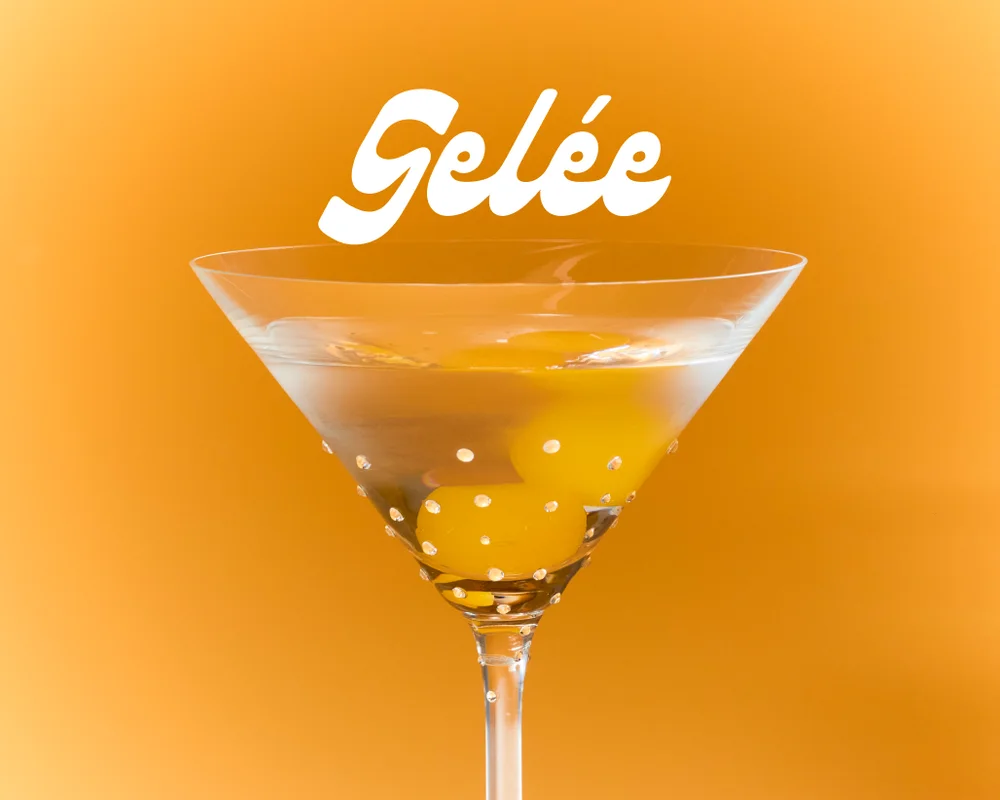 Gelee passion flavored orange bundt with Gelee logo placed on top