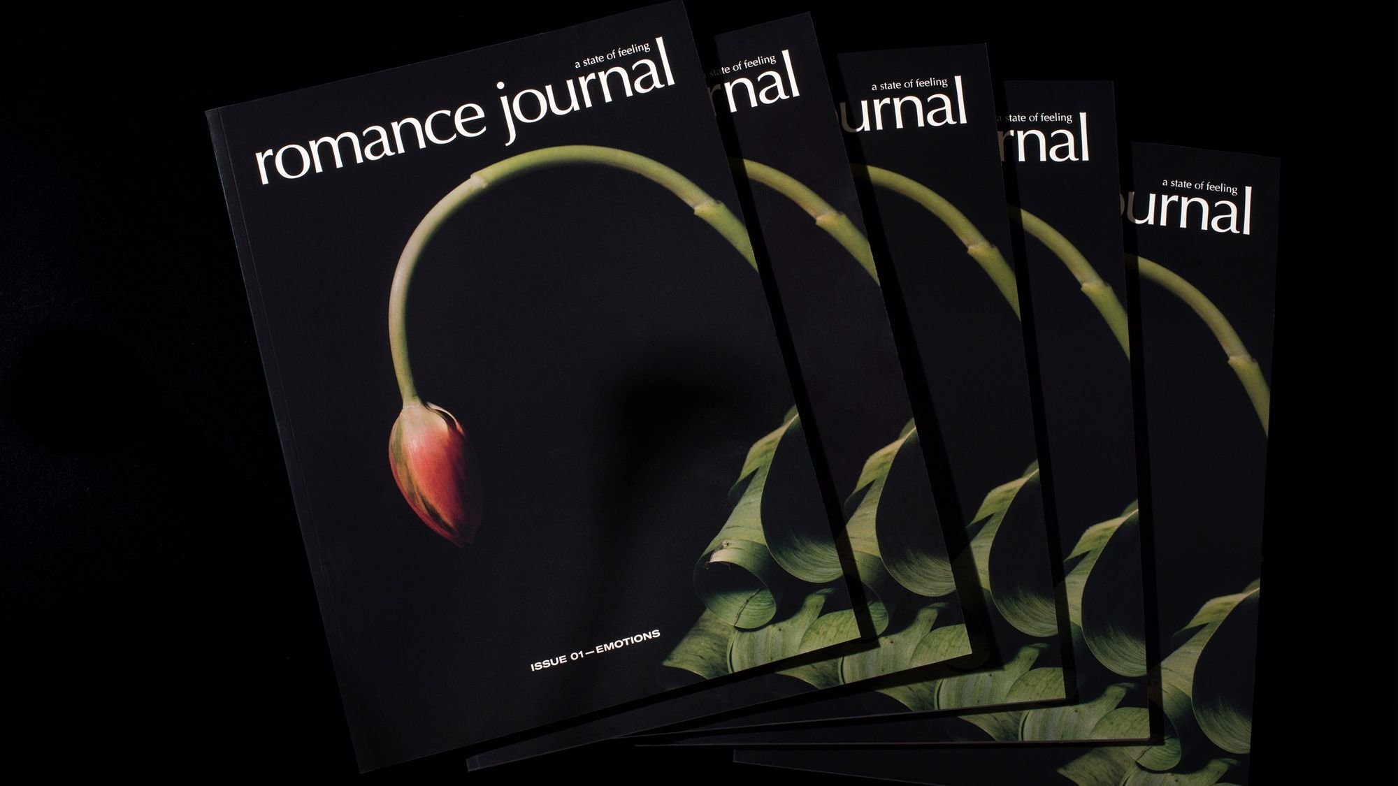 Romance Journal Issue 01 Cover – tulip buds. Publication design, art direction, print design, interviews by RoAndCo. 