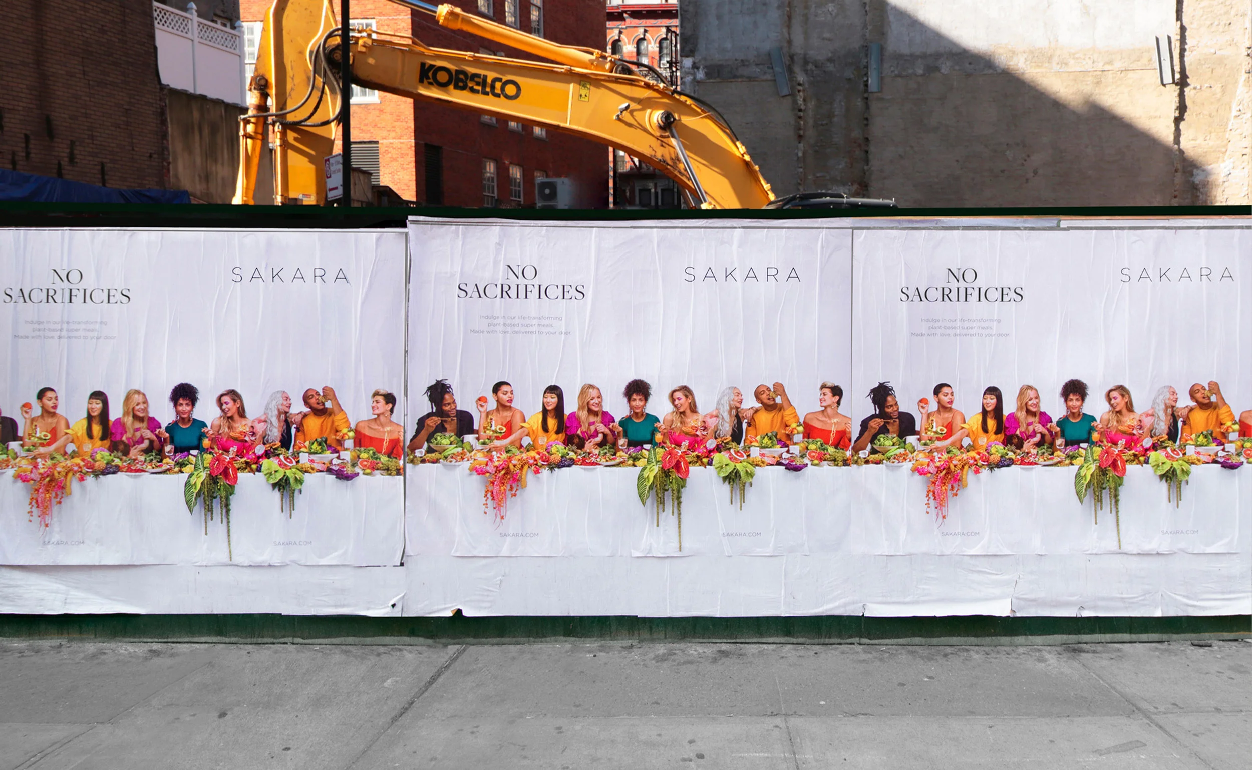 Sakara "No Sacrifices" campaign wild postings in New York City, Campaign Art direction by RoAndCo