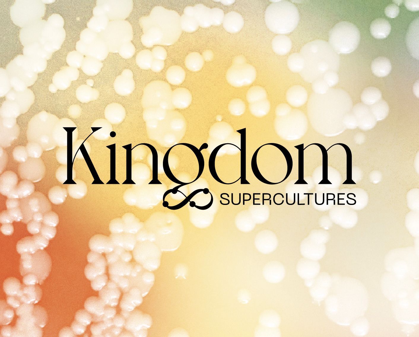Kingdom Supercultures custom logo on custom design bubble background, by RoAndCo Studio