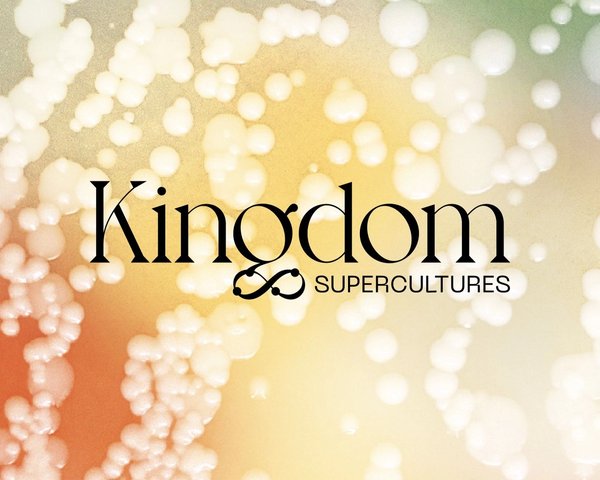Kingdom Supercultures custom logo on custom design bubble background, by RoAndCo Studio