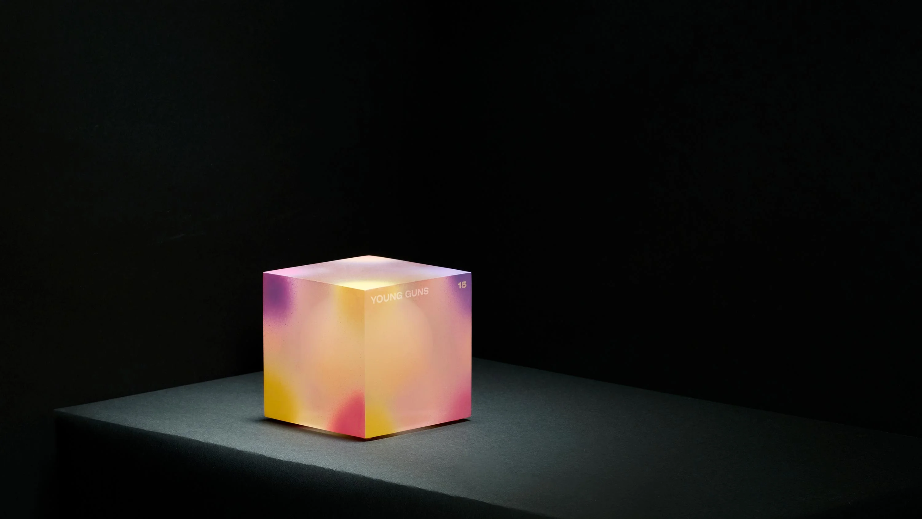 Young Guns Cube award, concept and design by RoAndCo studio