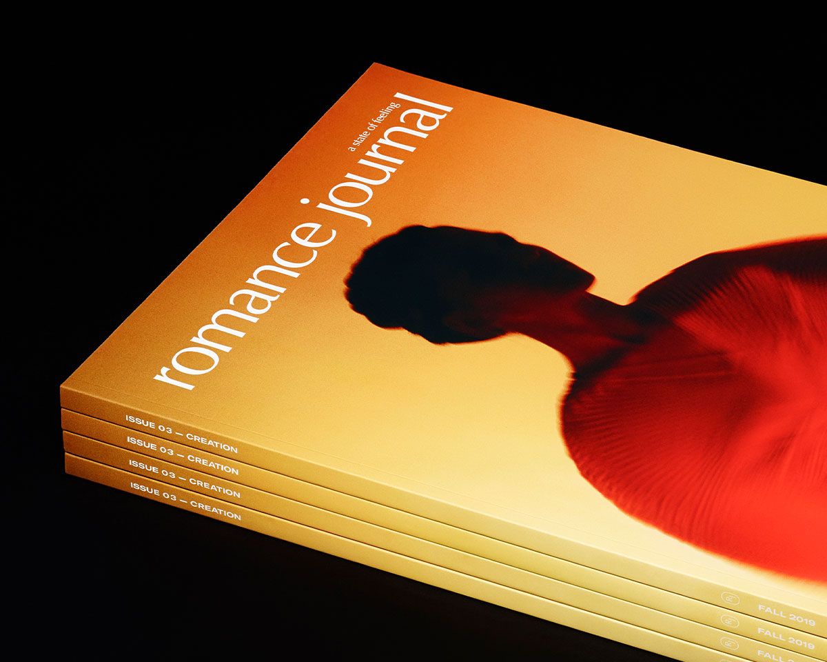 Romance Journal issue 03 cover – Creation. Publication design, art direction, print design by RoAndCo