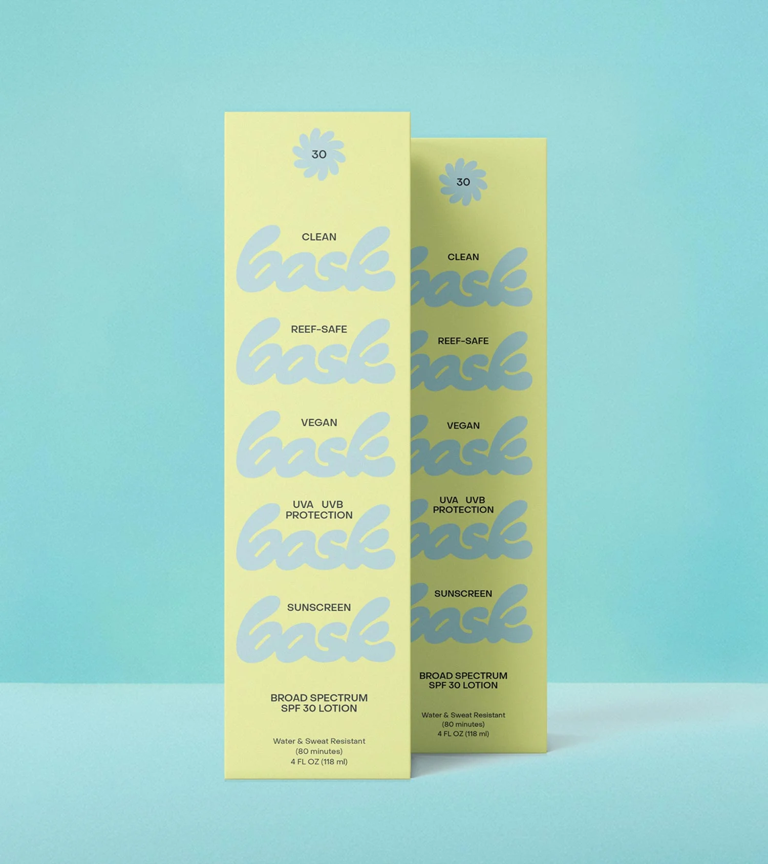 Bask Suncare SPF 30 Lotion Packaging, designed by RoAndCo