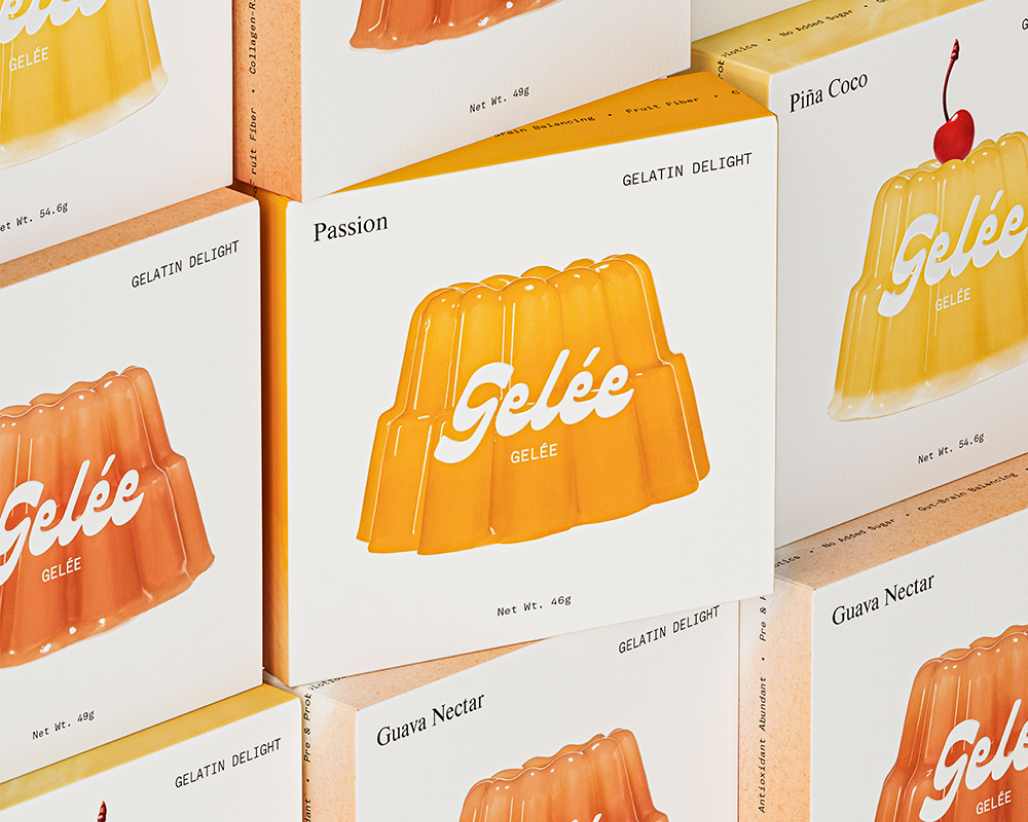 Gelee Guava flavor with Gelee logo placed on top