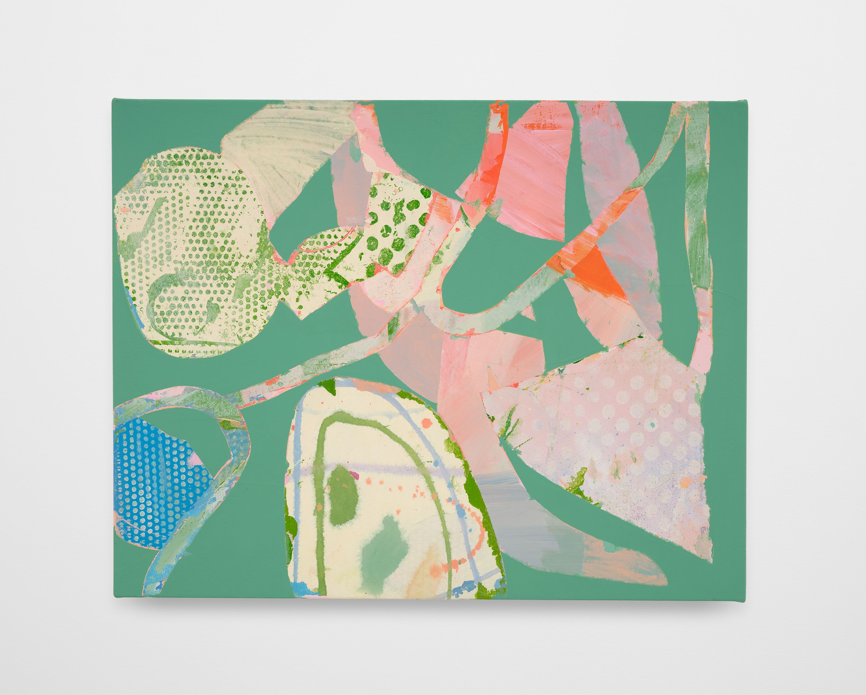 Silent Conversation, 2025, acrylic, gouache, flashe on canvas, 26 x 30 in.