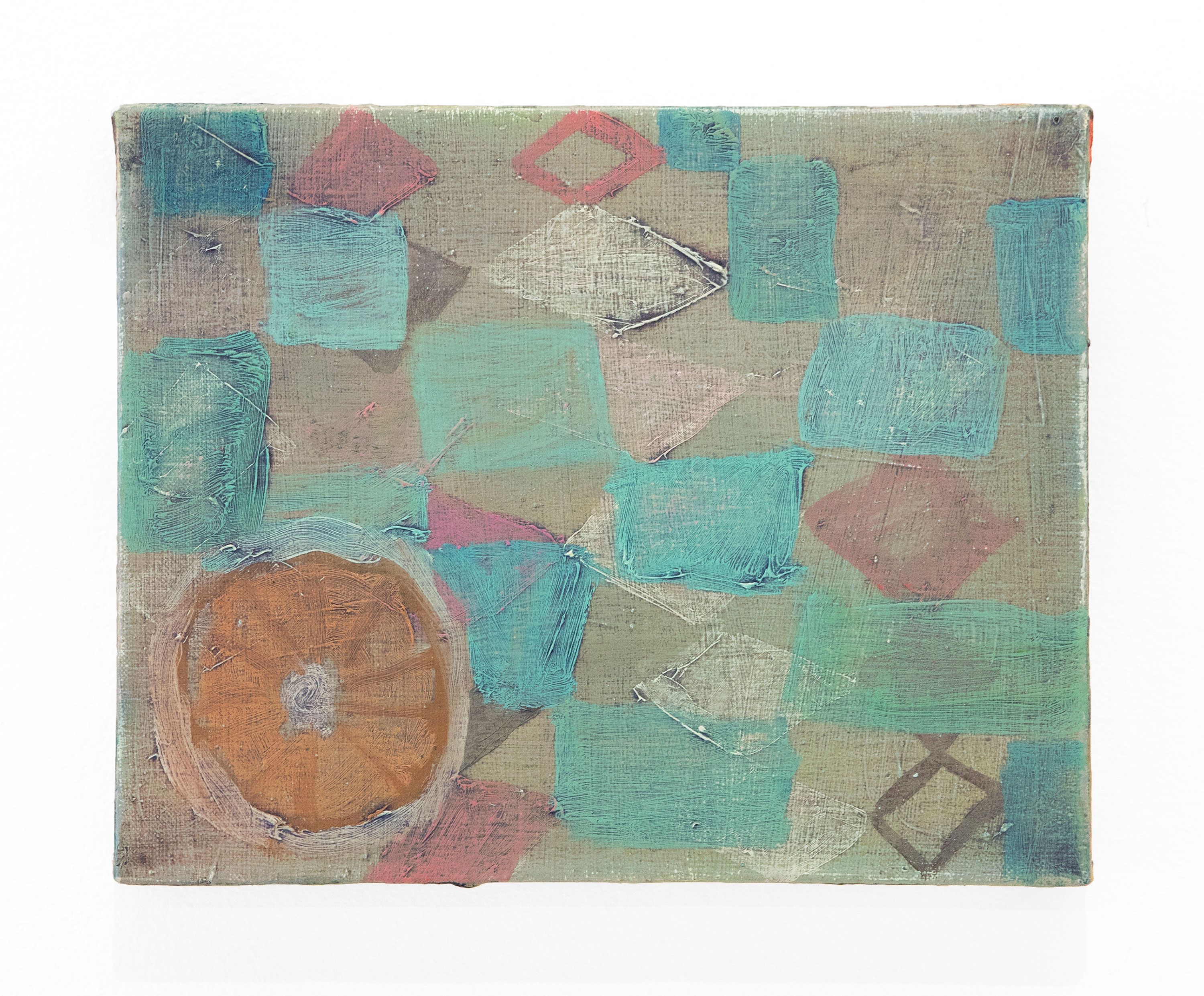 Orange with Grid, 2026, oil on linen, 8 x 10 in.