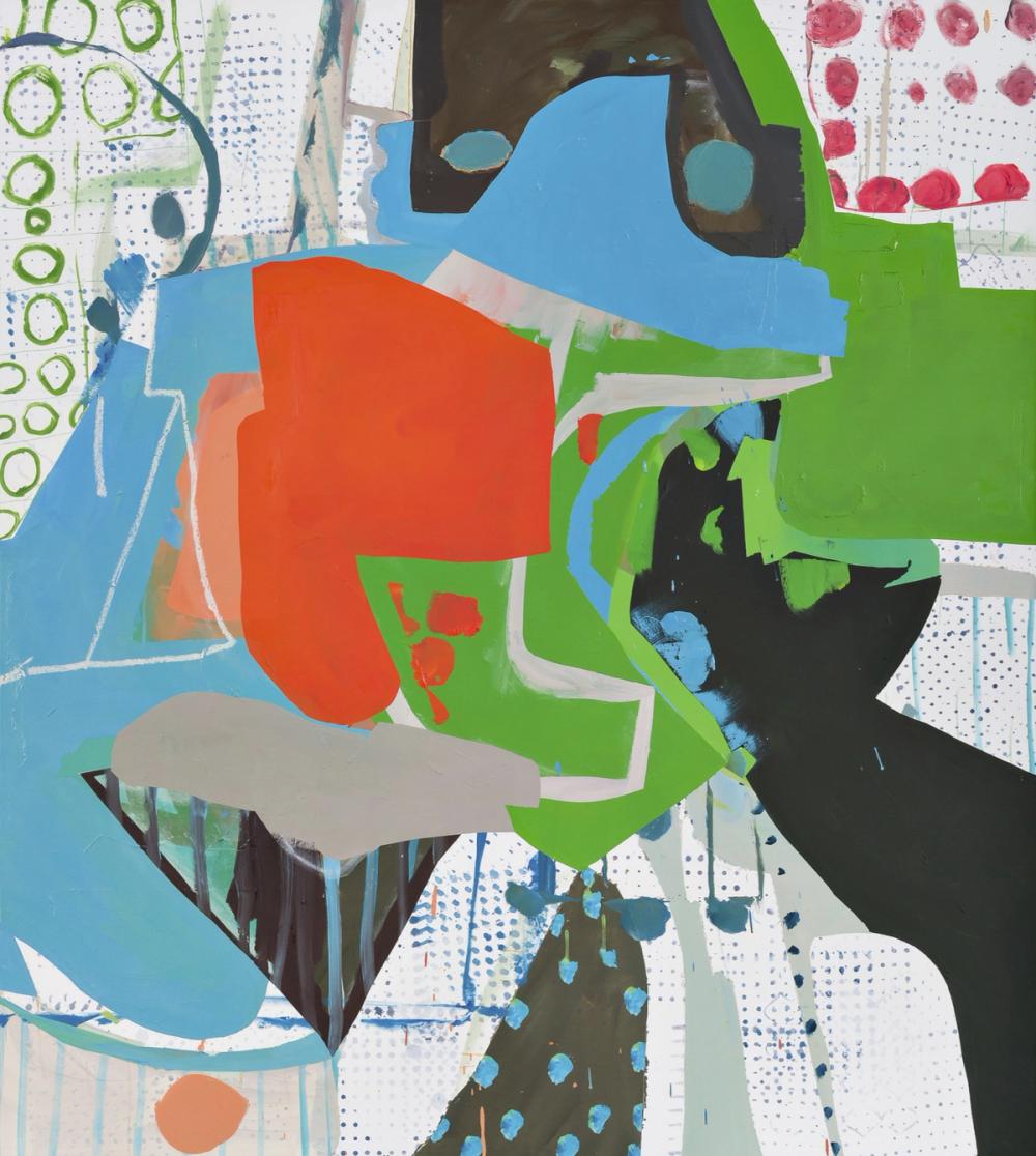 Thought Loop, 2019, acrylic and oil on canvas, 50 x 45 in.