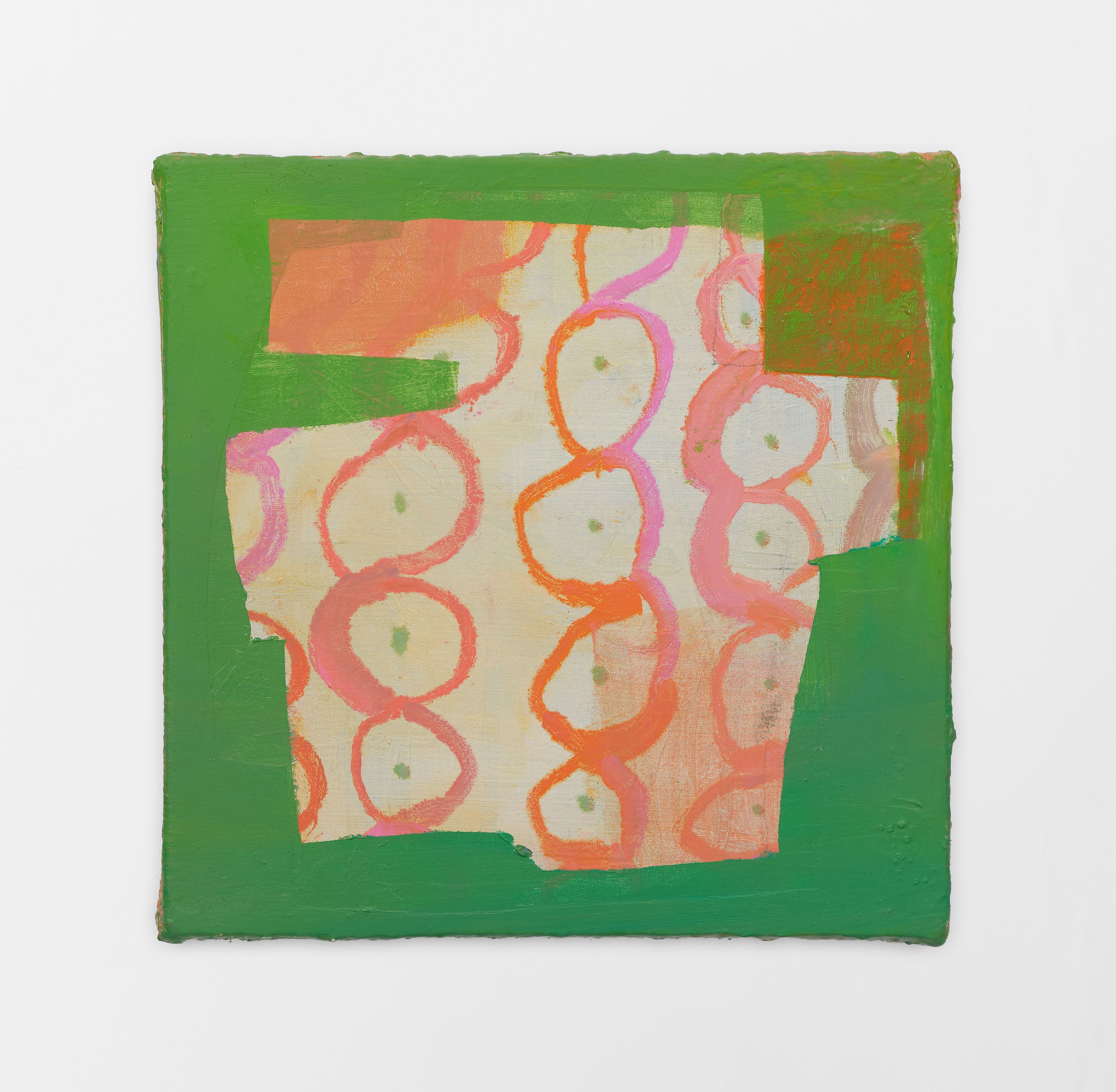 Greenday, 2018-26, oil on burlap on linen, 10 x 10 in.