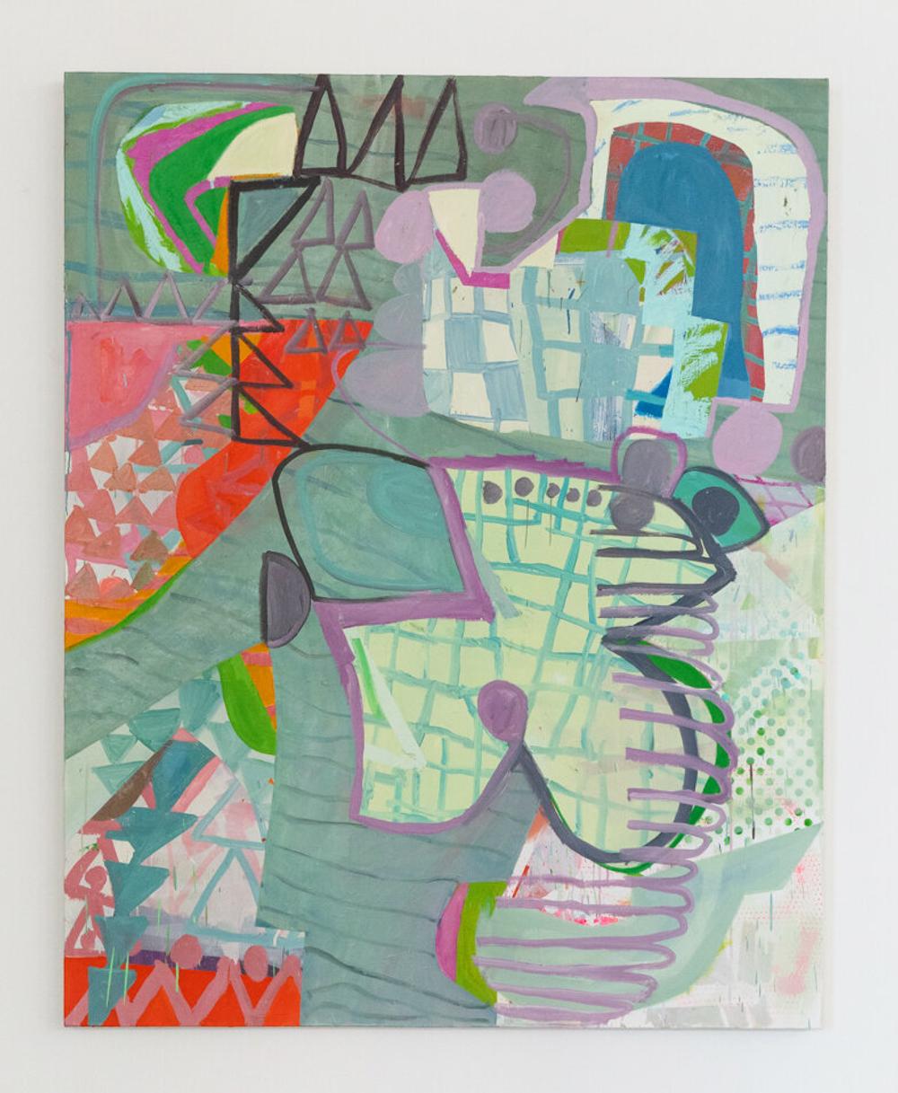Intervention, 2020, acrylic and oil on canvas, 60 x 50 in.