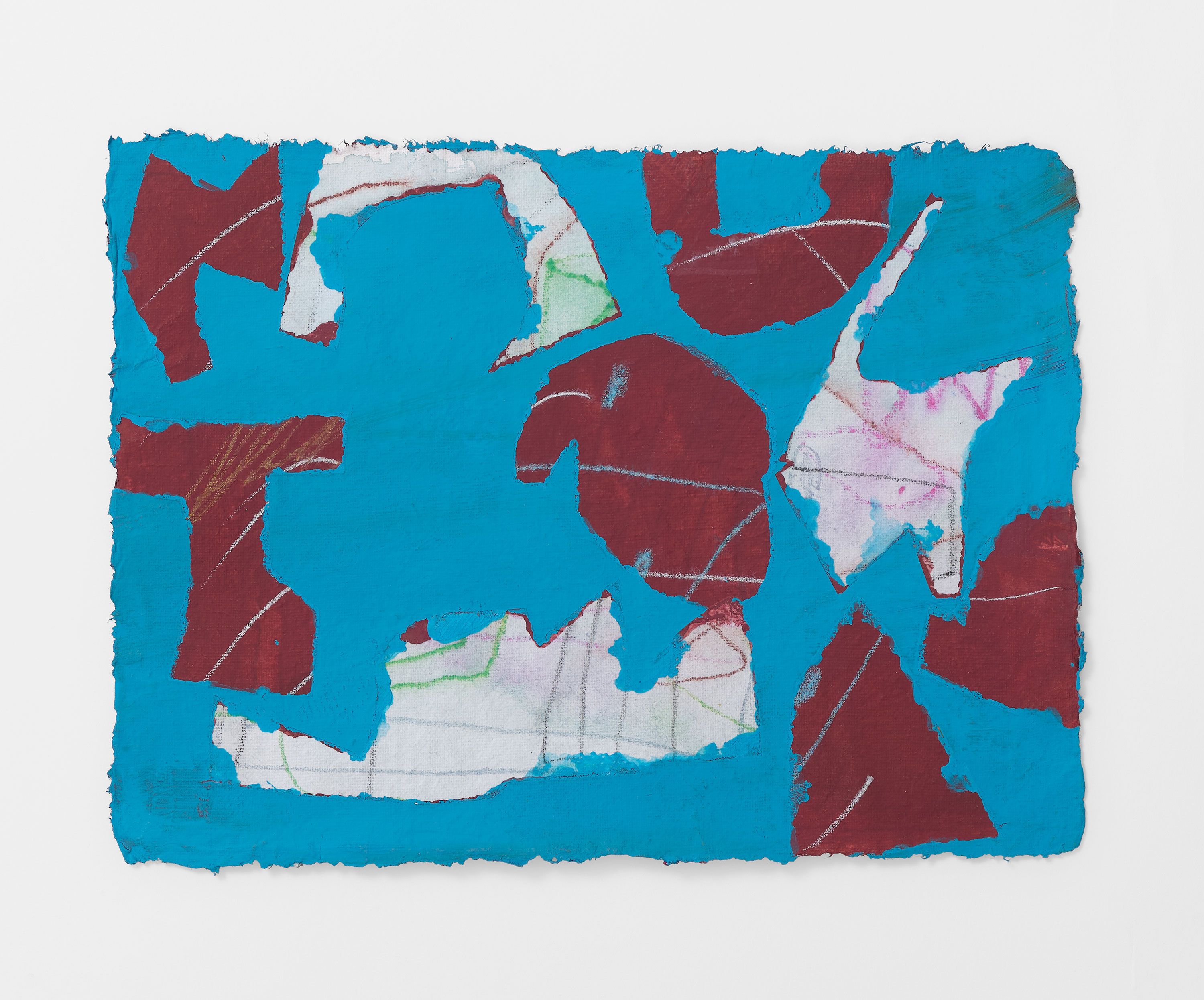 #7 Cerulean, 2024, gouache, flashe, pencil on paper 7.5 x 10 in.