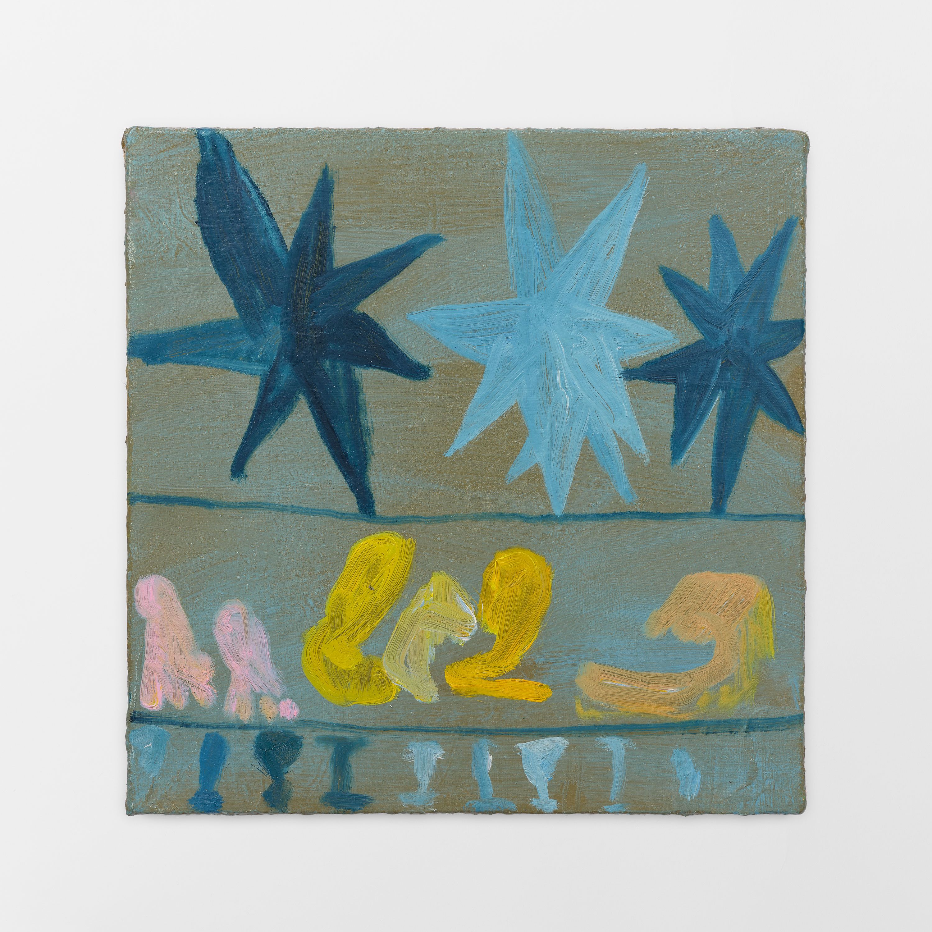 Stars, 2020-26, oil on burlap on linen, 12 x 12 in.