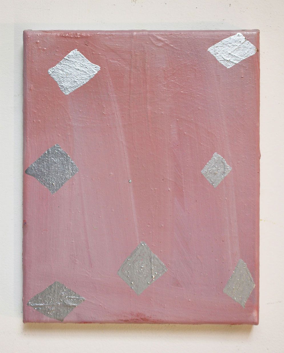 Mirror, 2018, oil and silver pigment on canvas, 12 x 9 in