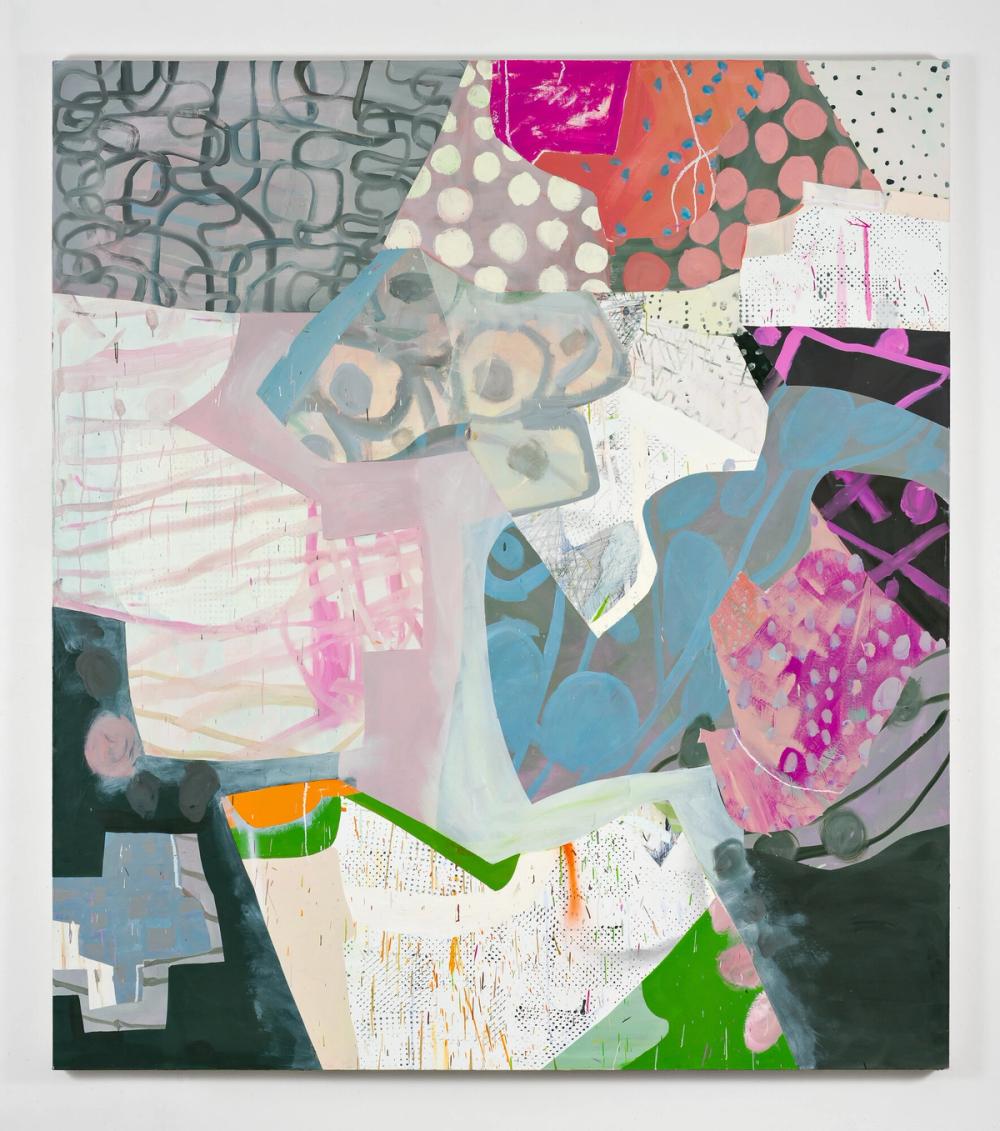 Flower Power I, 2020, acrylic and oil on canvas, 90 x 80 in.