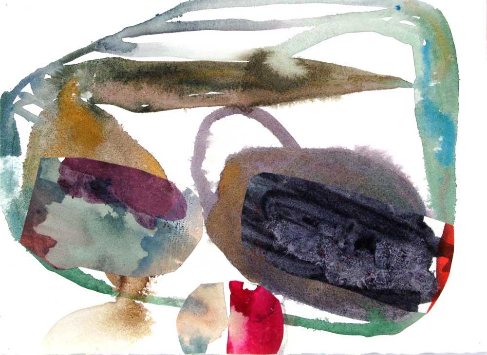 Collage #14, 2010, watercolor, gouache on paper, 11 x 15 in.