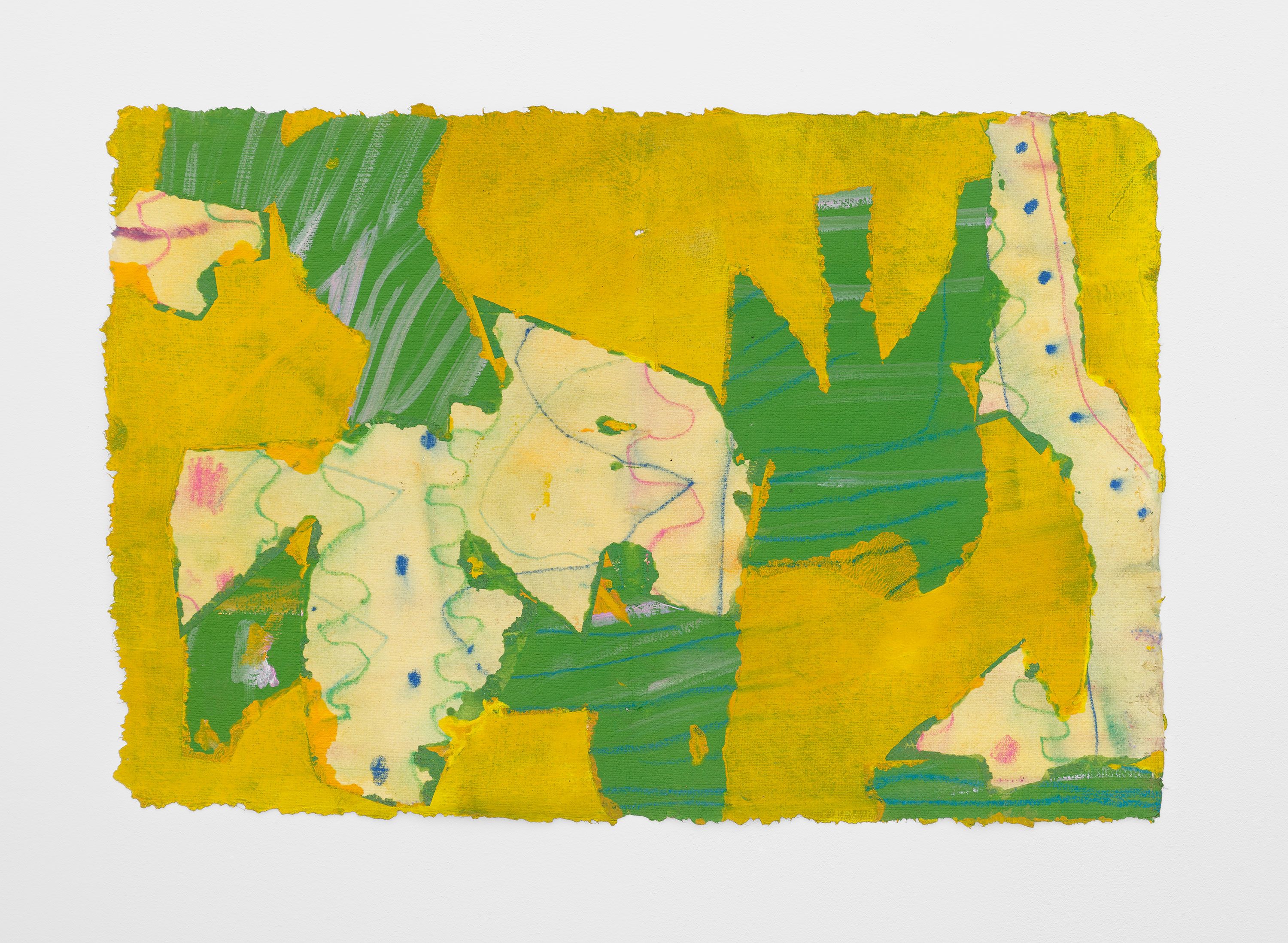 #54YG, 2024, gouache, flashe, pencil on paper 9 1/4 x 14 1/2 in.