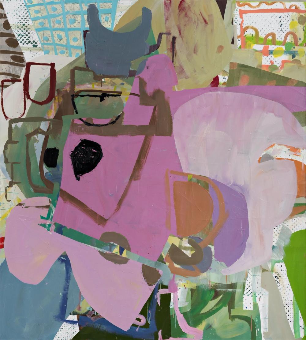 Side Street, 2022, acrylic and oil on canvas, 55 x 50 in.
