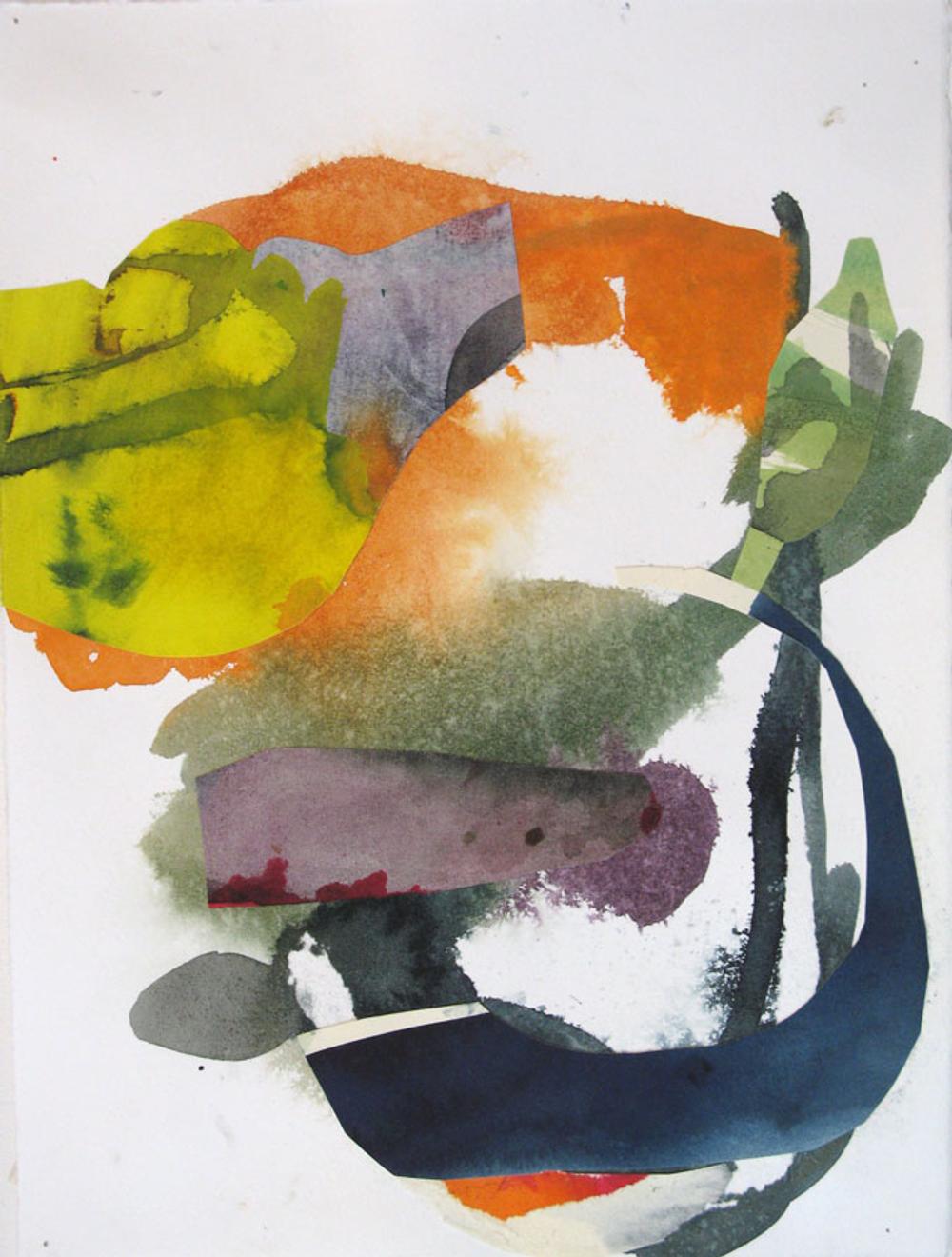 Collage #25, 2010, watercolor, gouache on paper, 11 x 15 in.
