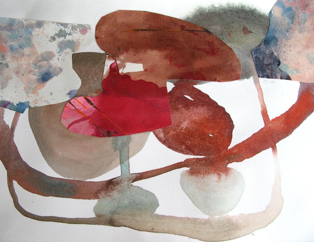 Collage #4, 2010, watercolor, gouache on paper, 11 x 15 in.