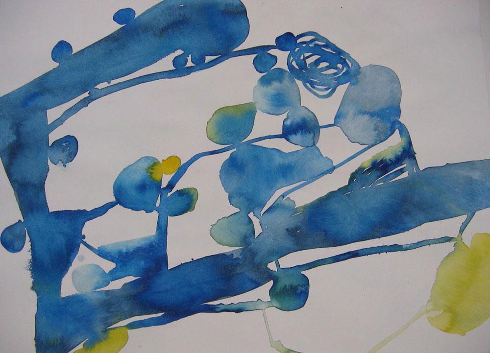 Thin Blue, 2006, watercolor on paper, 22 x 30 in.