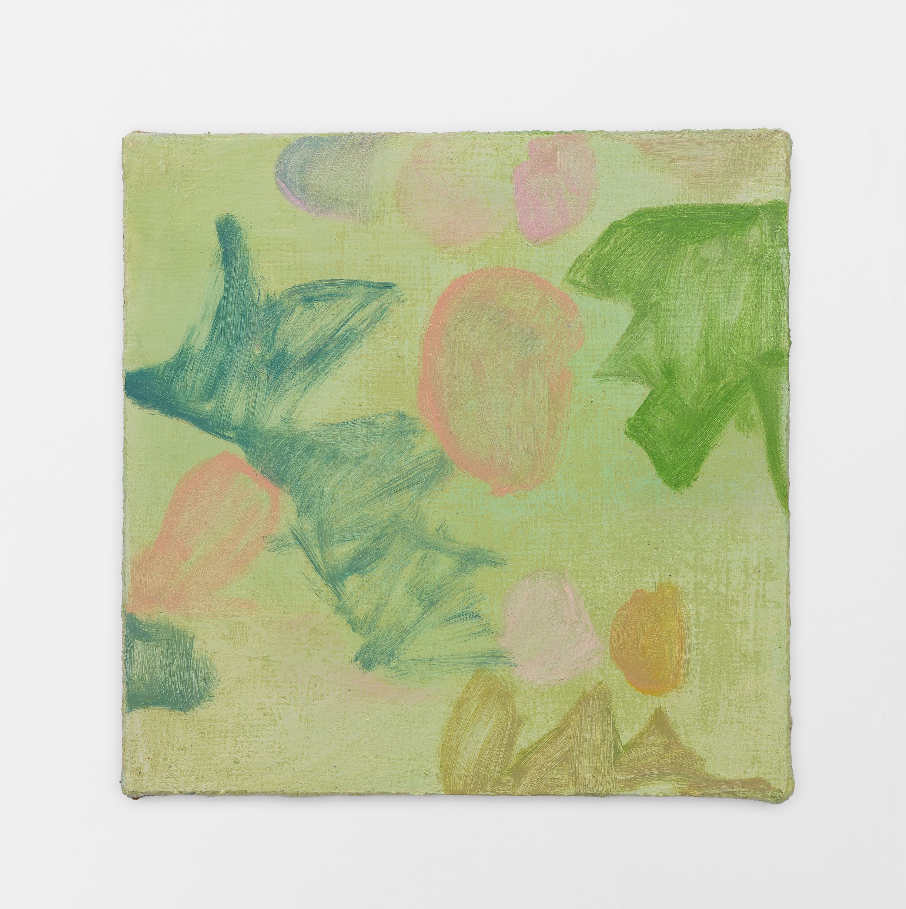 Leaf, 2026, oil on burlap on linen, 10 x 10 in.