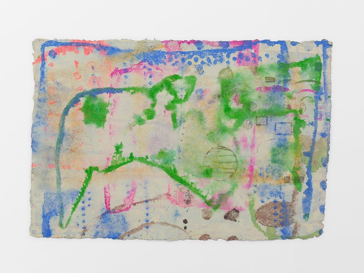 Vwind, 2022, watercolor and gouache on Indian paper, 9 3/4 x 14 1/2