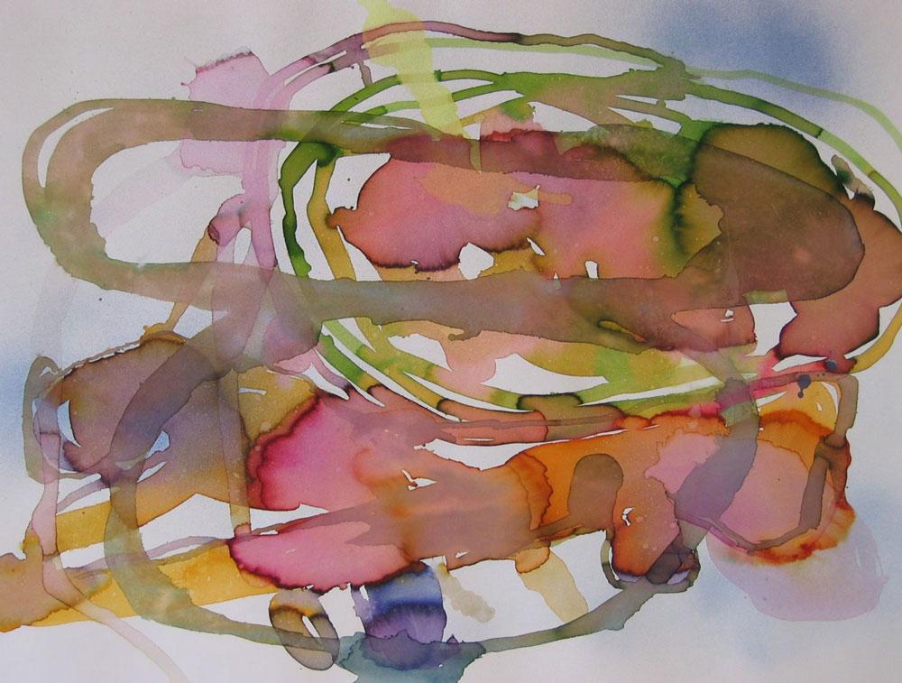 Roman Orange, 2006, watercolor on paper, 22 x 30 in.