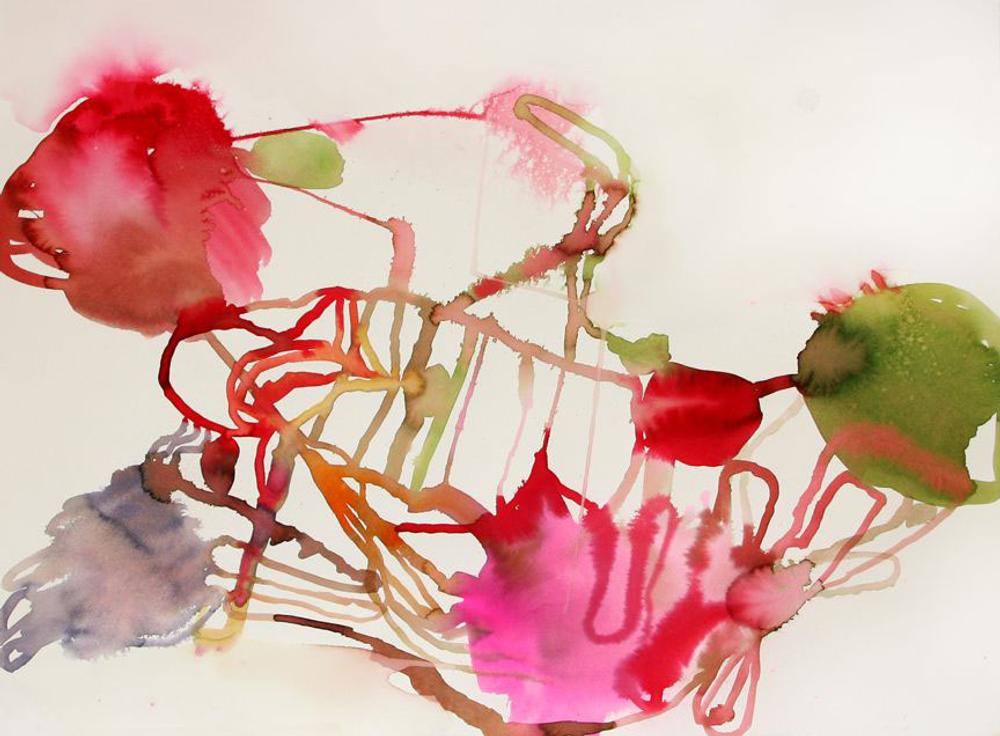 Three Minus One, 2006, watercolor on paper, 22 x 30 in.