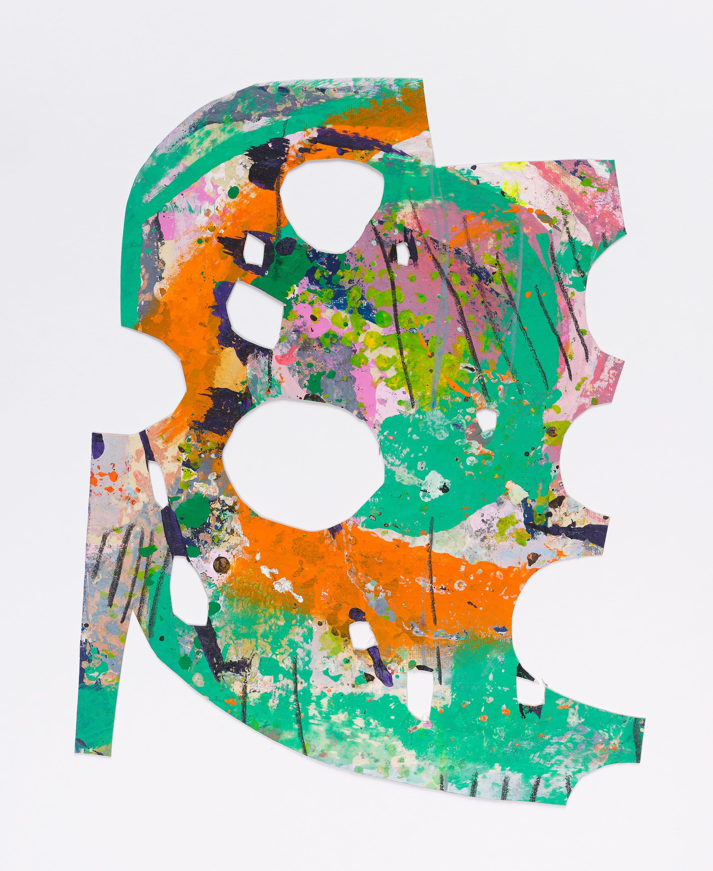 #7, 2024, acrylic, gouache, flashe on watercolor paper, 10 x 8 in.