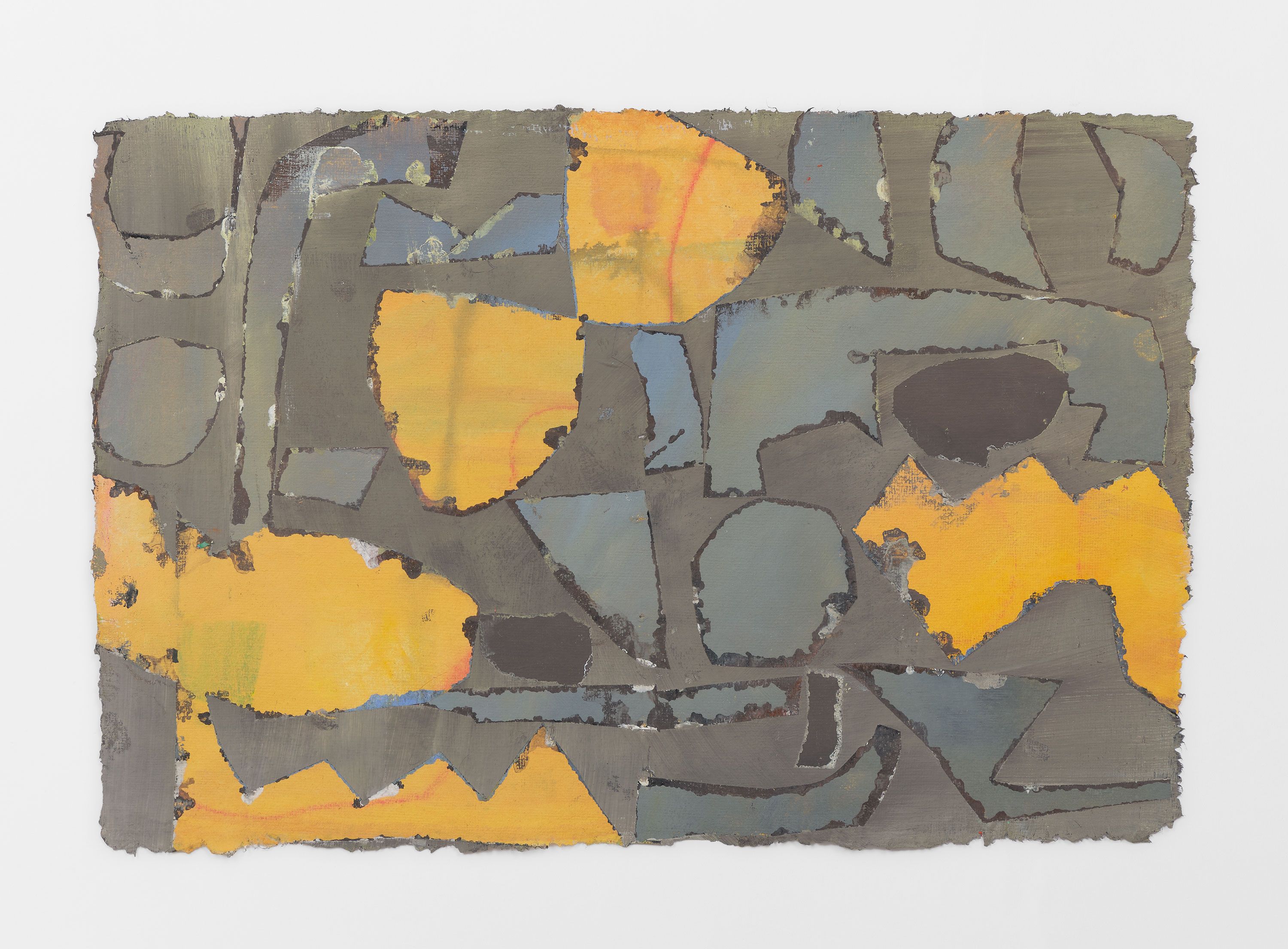 #9 BrownY, 2024, gouache, flashe, pencil on paper, 10 1/2 x 15 3/4 in.