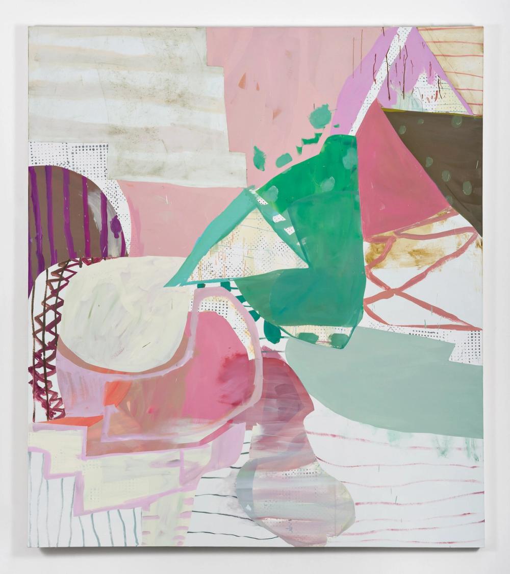 Pink M Small Green, 2019, oil on canvas, 80 x 75 in.