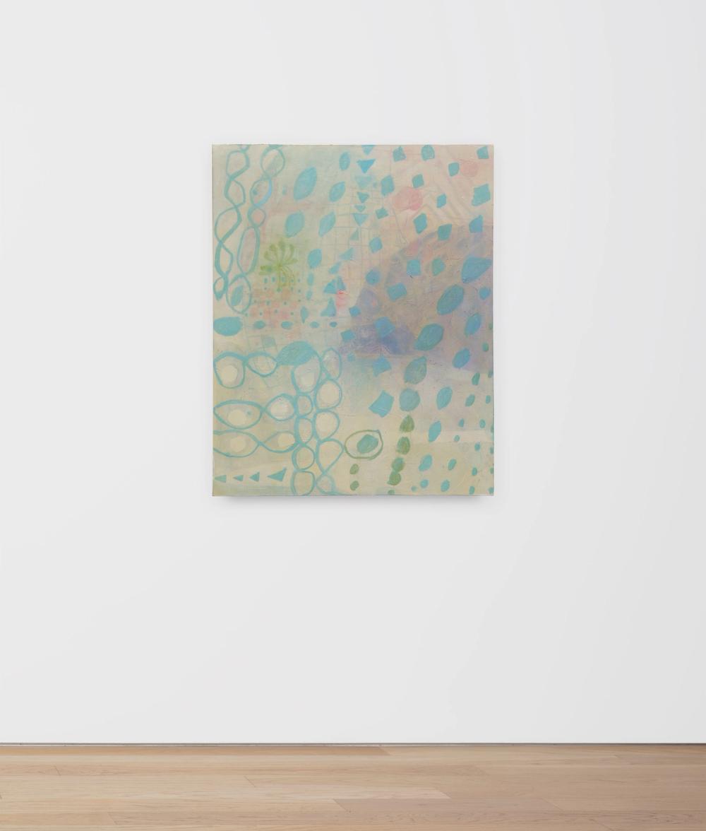 Side Stepping, 2025, acrylic, oil on canvas, 55 x 50 in.