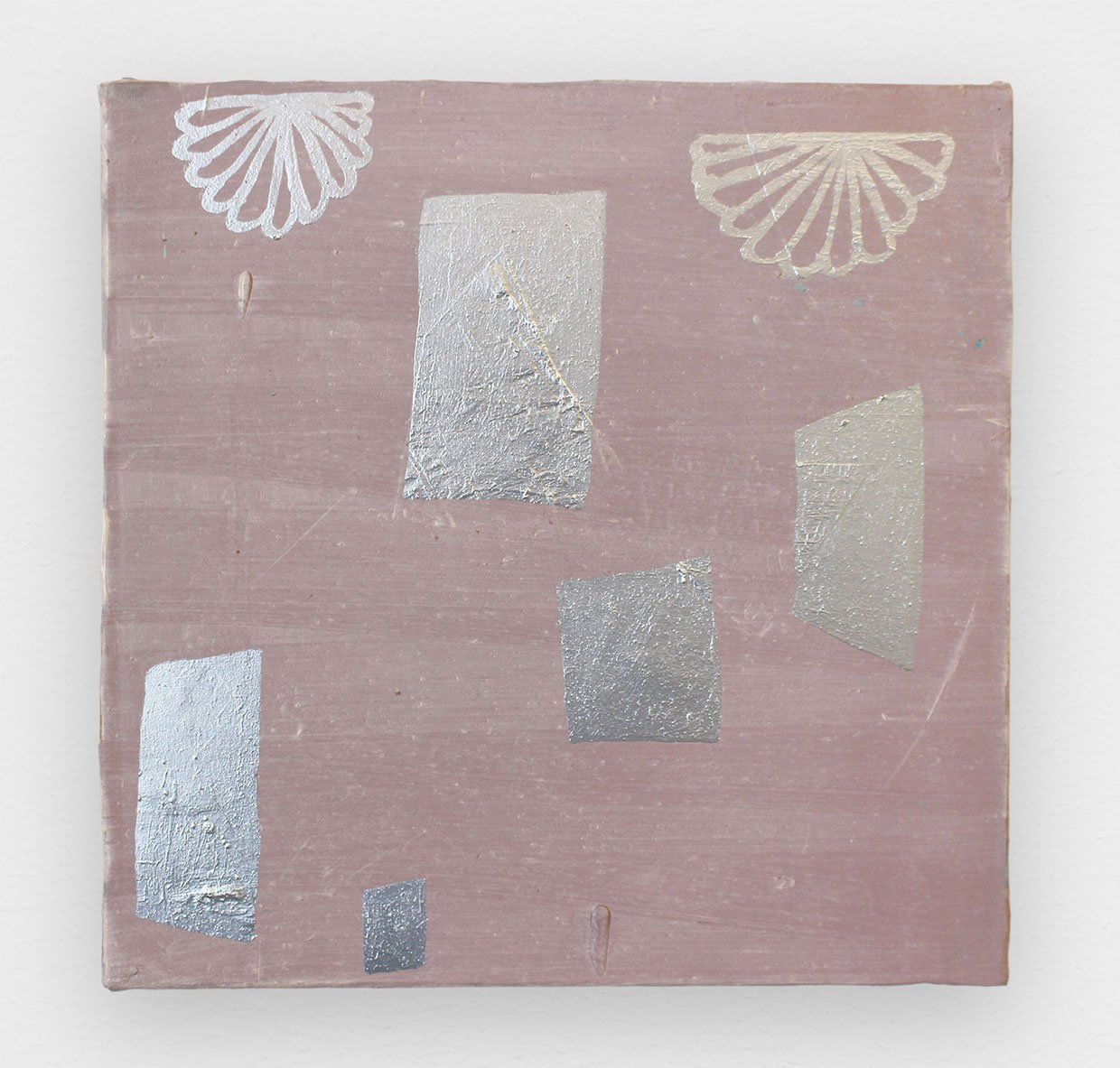 Jaipur, 2018, oil and silver pigment on canvas , 12 x 12 in