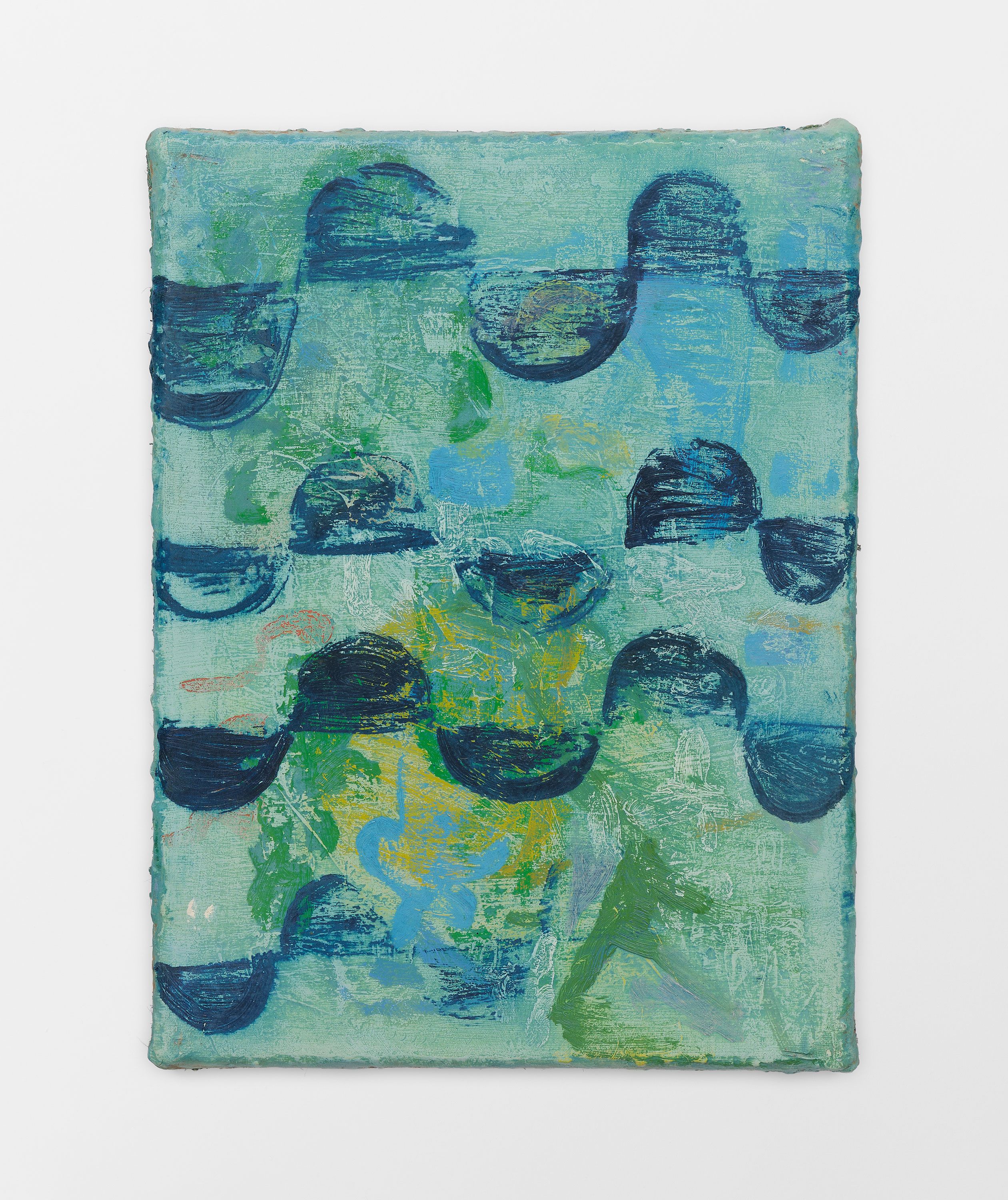 Hours, 2024-26, oil on burlap on linen, 12 x 9 in.
