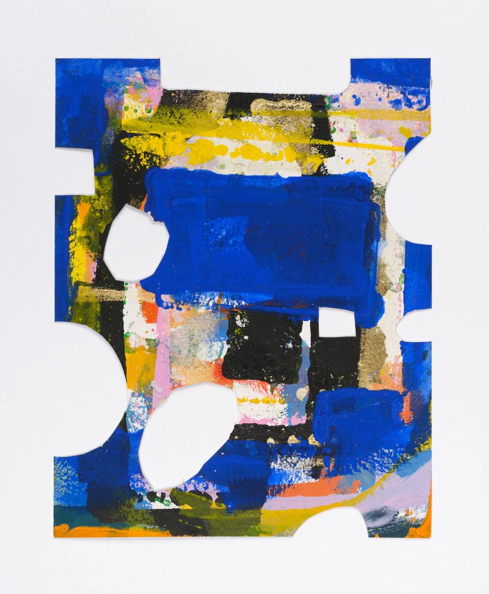 #4, 2024, acrylic, gouache, flashe on watercolor paper, 10 x 8 in.