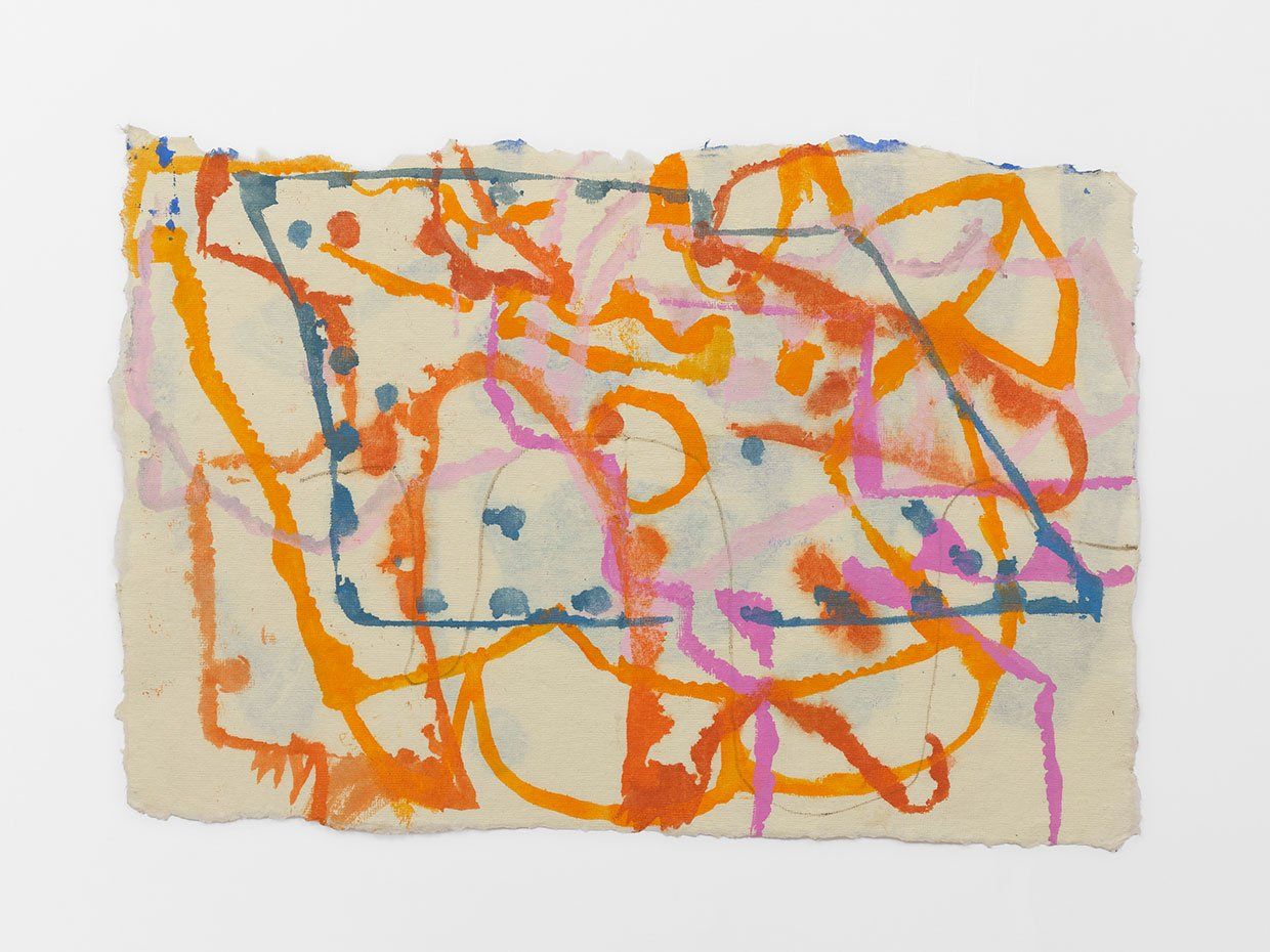 Zigzag, 2022, watercolor and gouache on Indian paper, 9 3/4 x 14 1/2