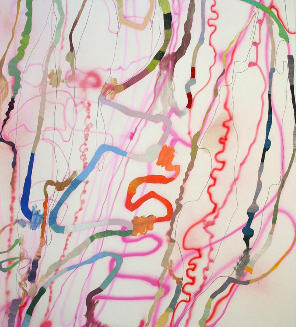 Thick to Thin, 2006, acrylic and oil on canvas, 55 x 50 in.