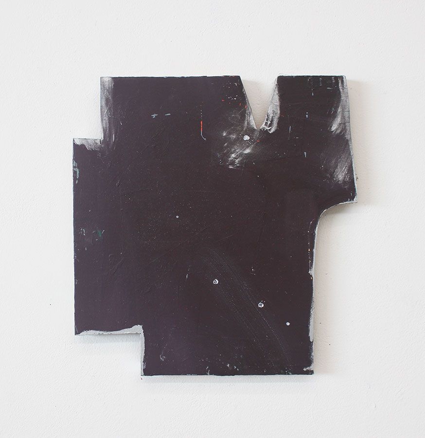 Mud, 2015-2020, acrylic, oil, and silver pigment on panel, 12 x 12 in.