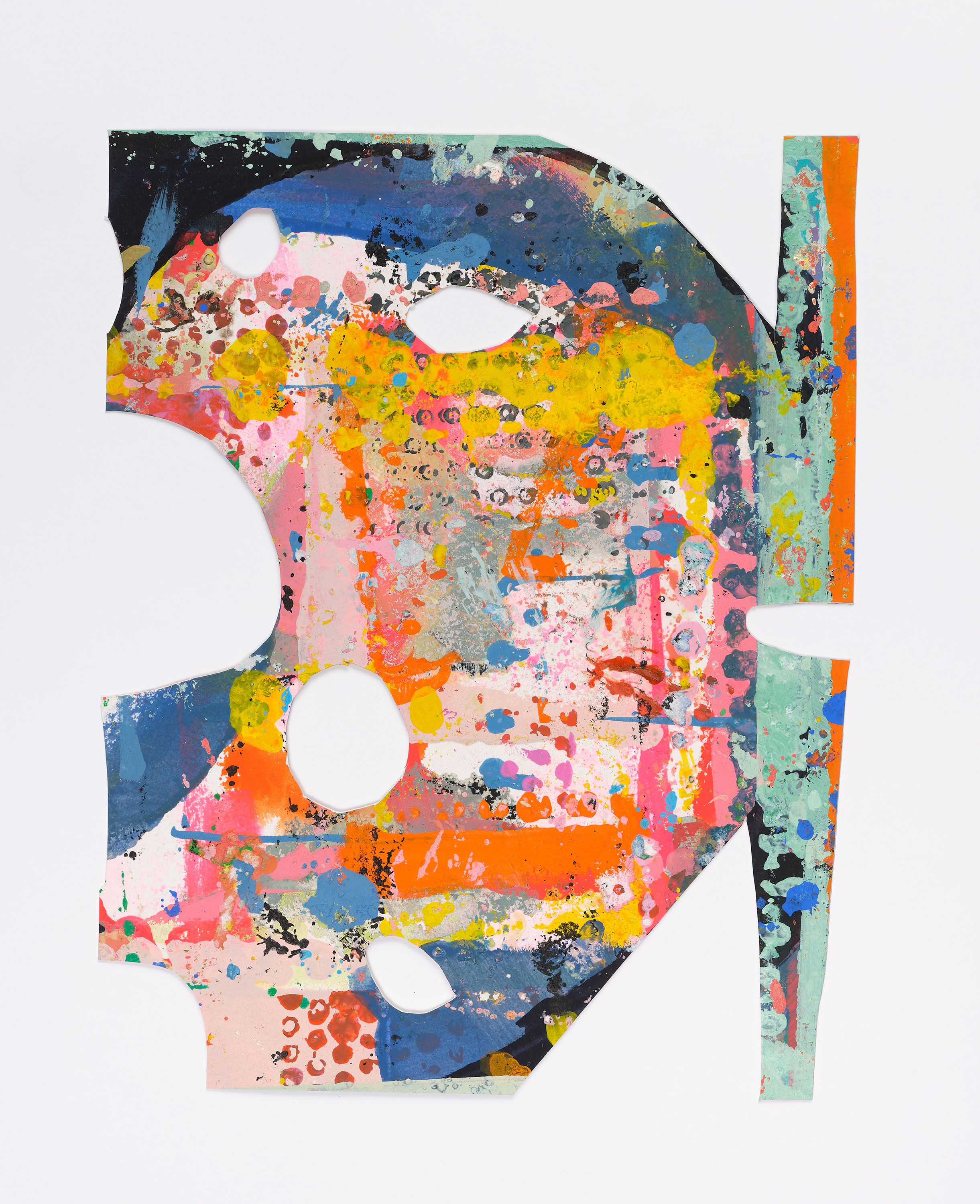 #6, 2024, acrylic, gouache, flashe on watercolor paper, 10 x 8 in.