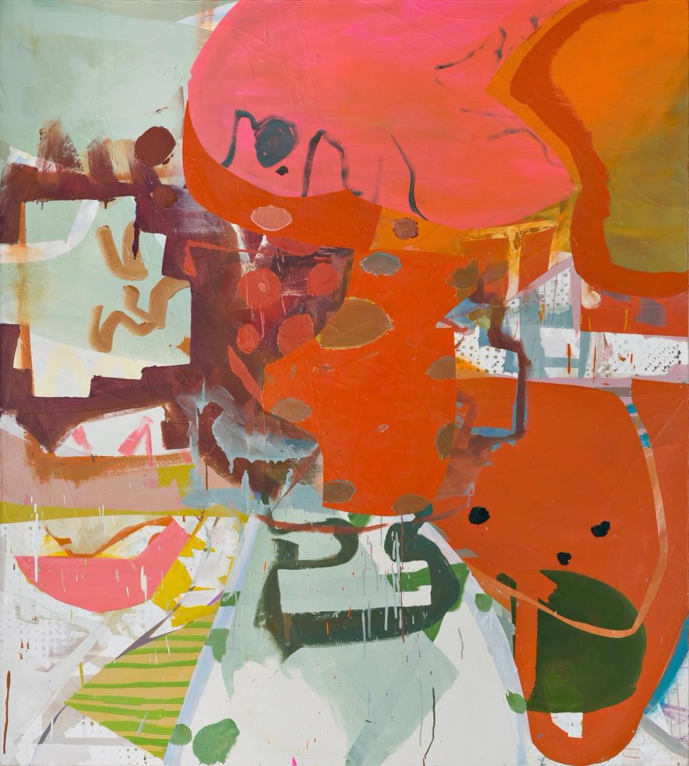 Over Under, 2022, acrylic and oil on canvas, 55 x 50 in.