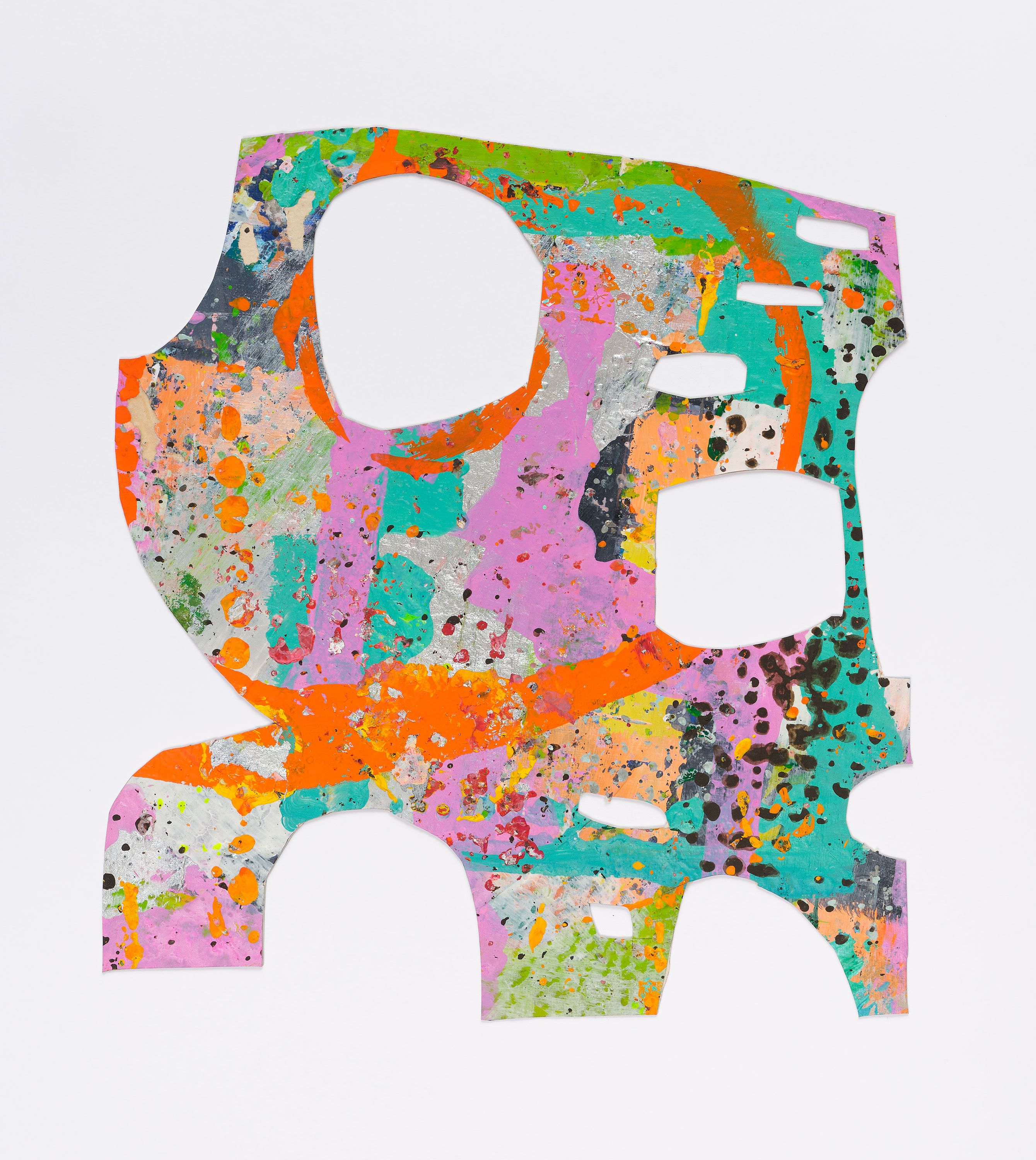 #5, 2024, acrylic, gouache, flashe on watercolor paper, 10 x 8 in.