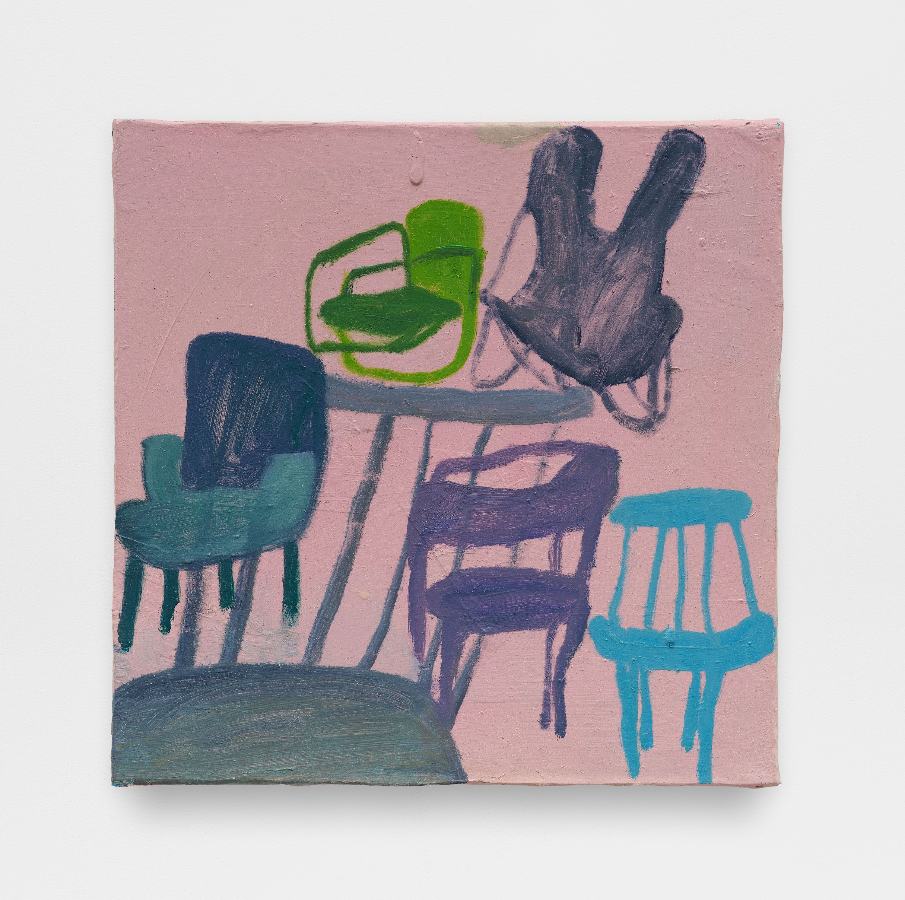 Pink Hair, 2024-26, oil on panel, 12 x 12 in.