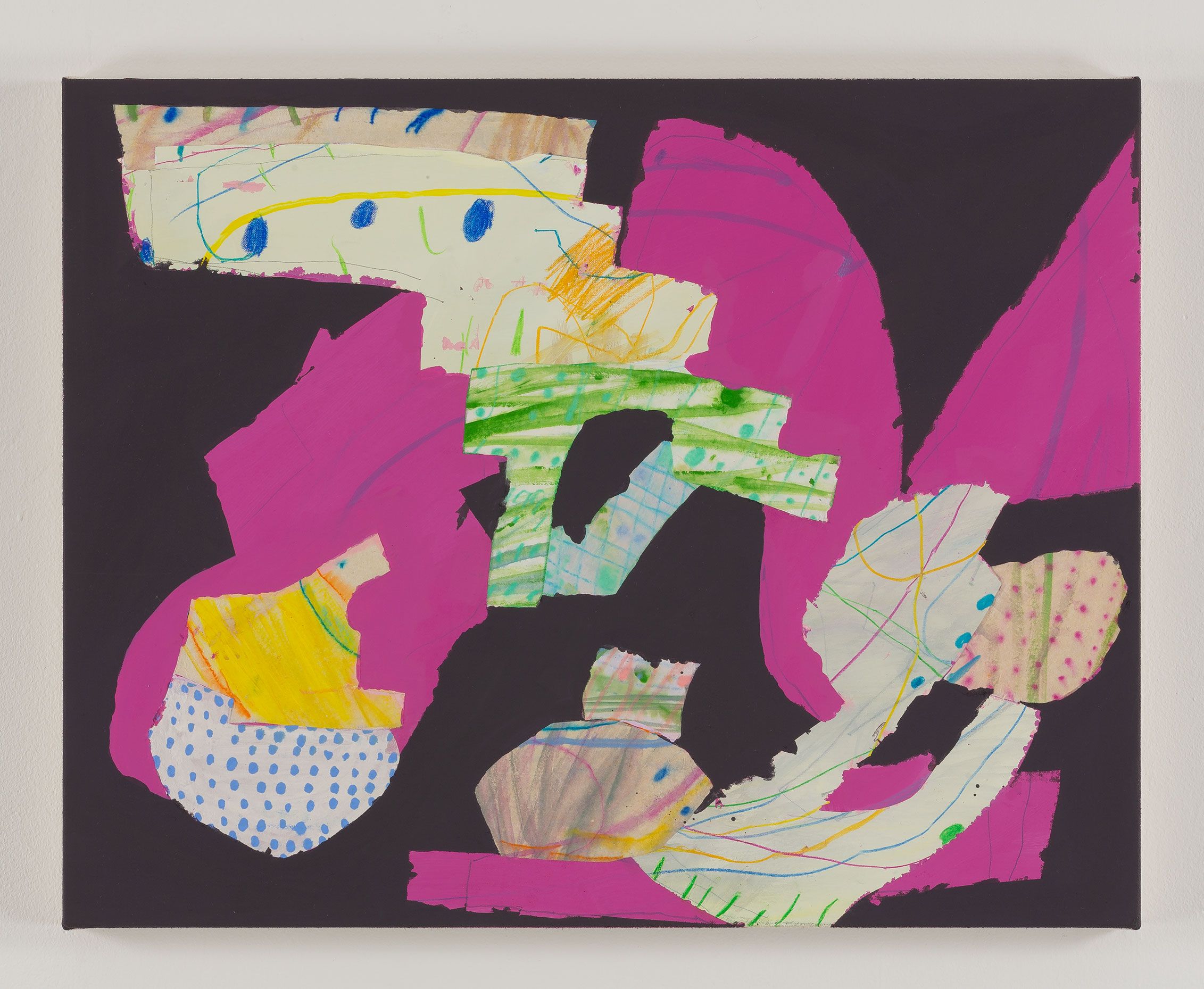 Breeze Shapes, 2025, acrylic, flashe, gouache, on canvas 22 x 24 in.
