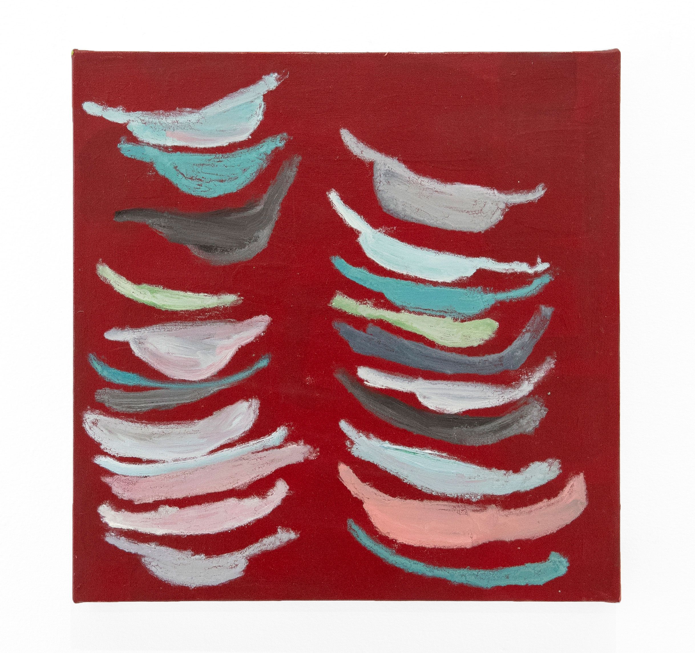 Plates, 2026, oil on canvas, 10 x 10 in.