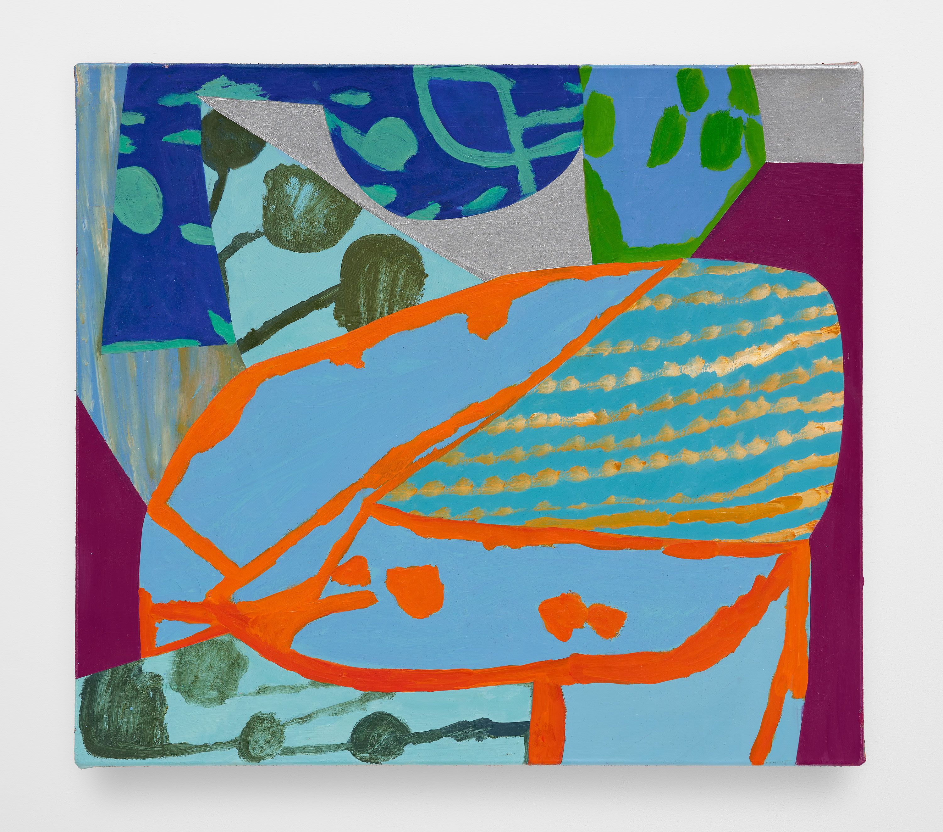 What If, 2023, acrylic, flashe, and oil on canvas 16 x 18 in.