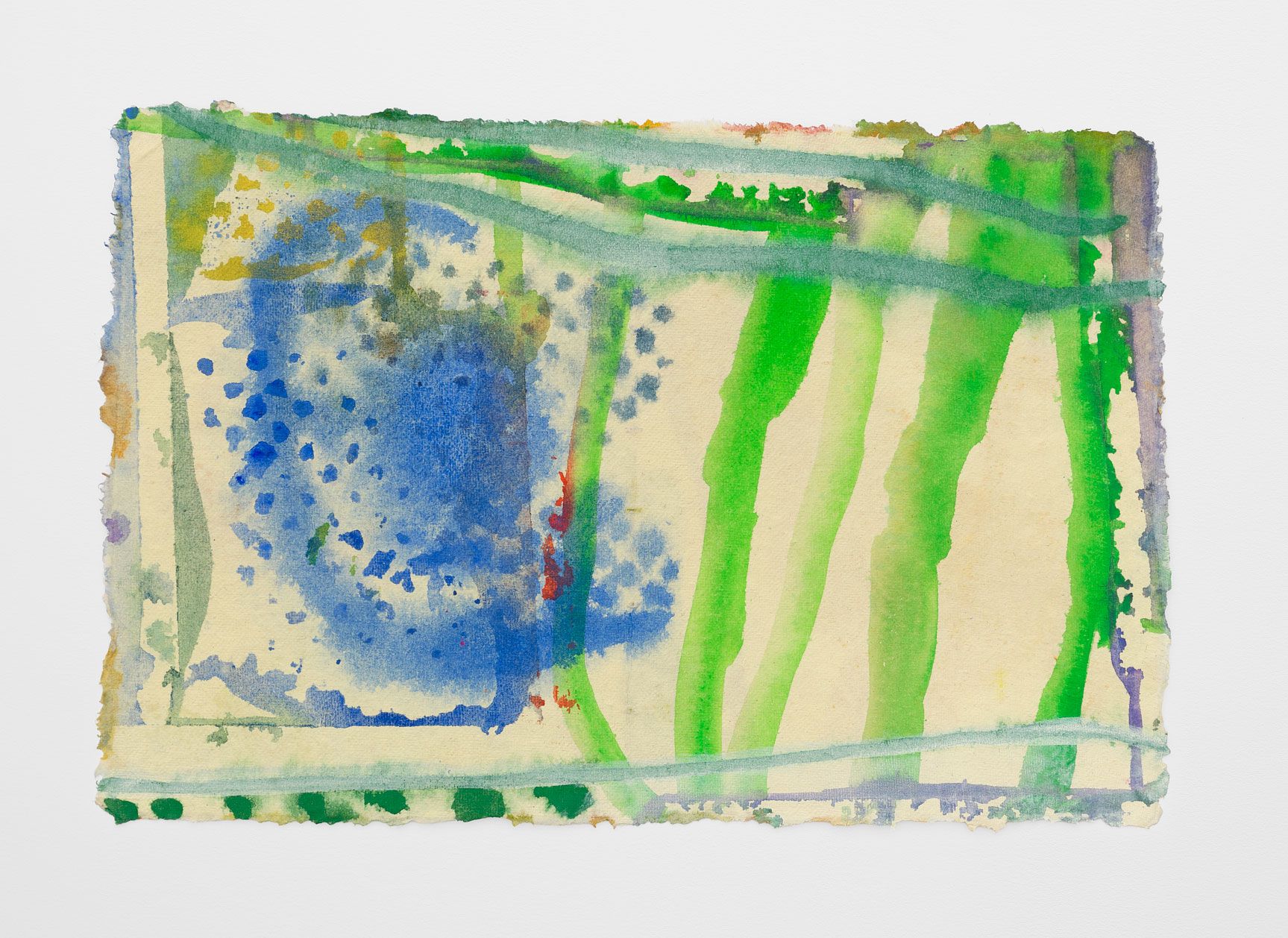 Crossover, 2022, watercolor and gouache on Indian paper, 9 3/4 x 14 1/2 in.