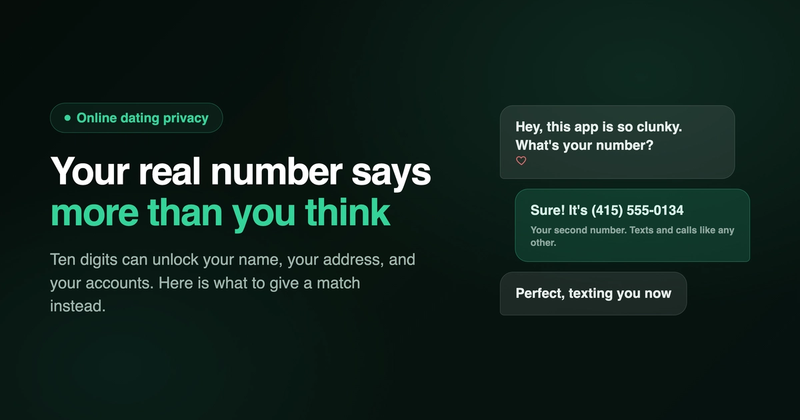 A dating chat bubble asking So what's your number next to the headline Your real number says more than you think