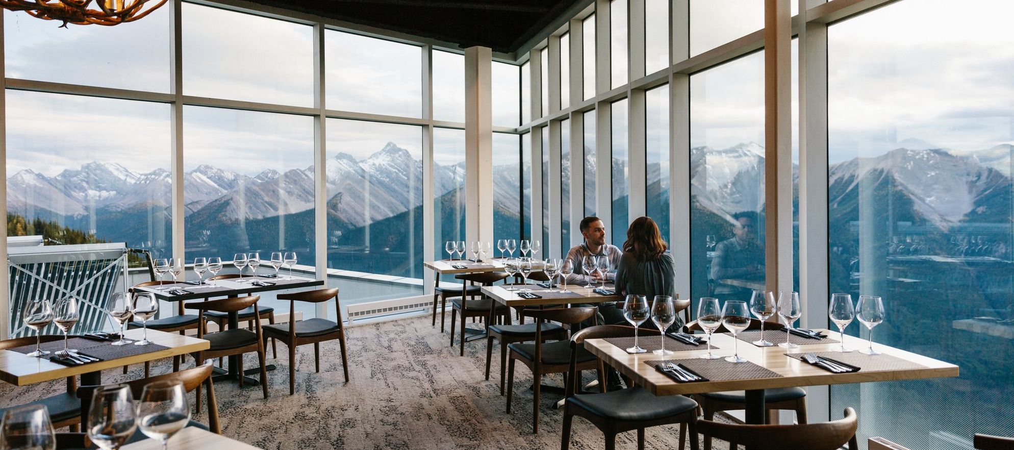 Food & Drink Banff Gondola Sky Bistro Couple.
